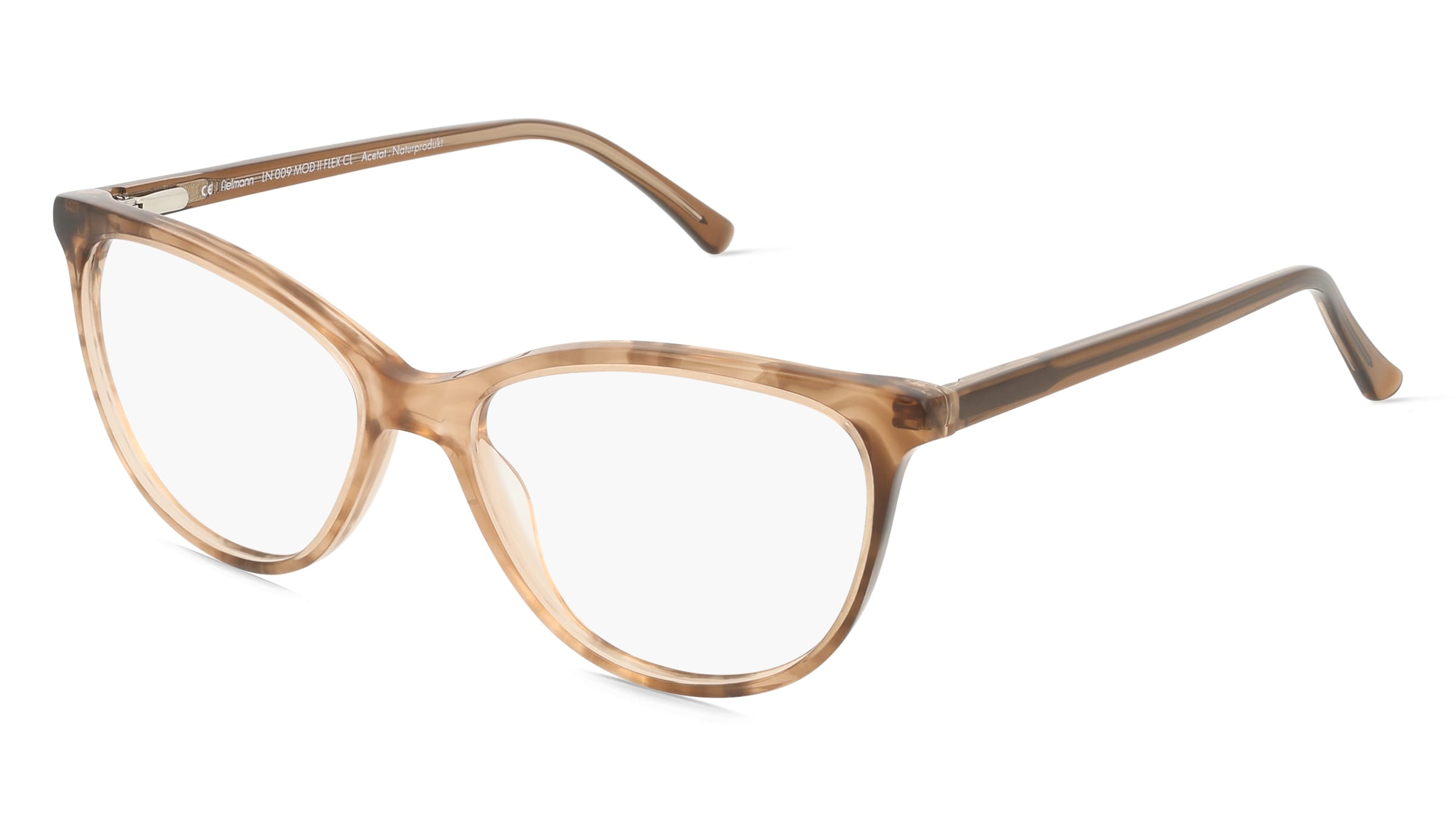 Fielmann LN 009 MOD II FLEX CL Damen-Brille inkl. Gläser Vollrand Butterfly Acetat-Gestell 52/15/135, Braun