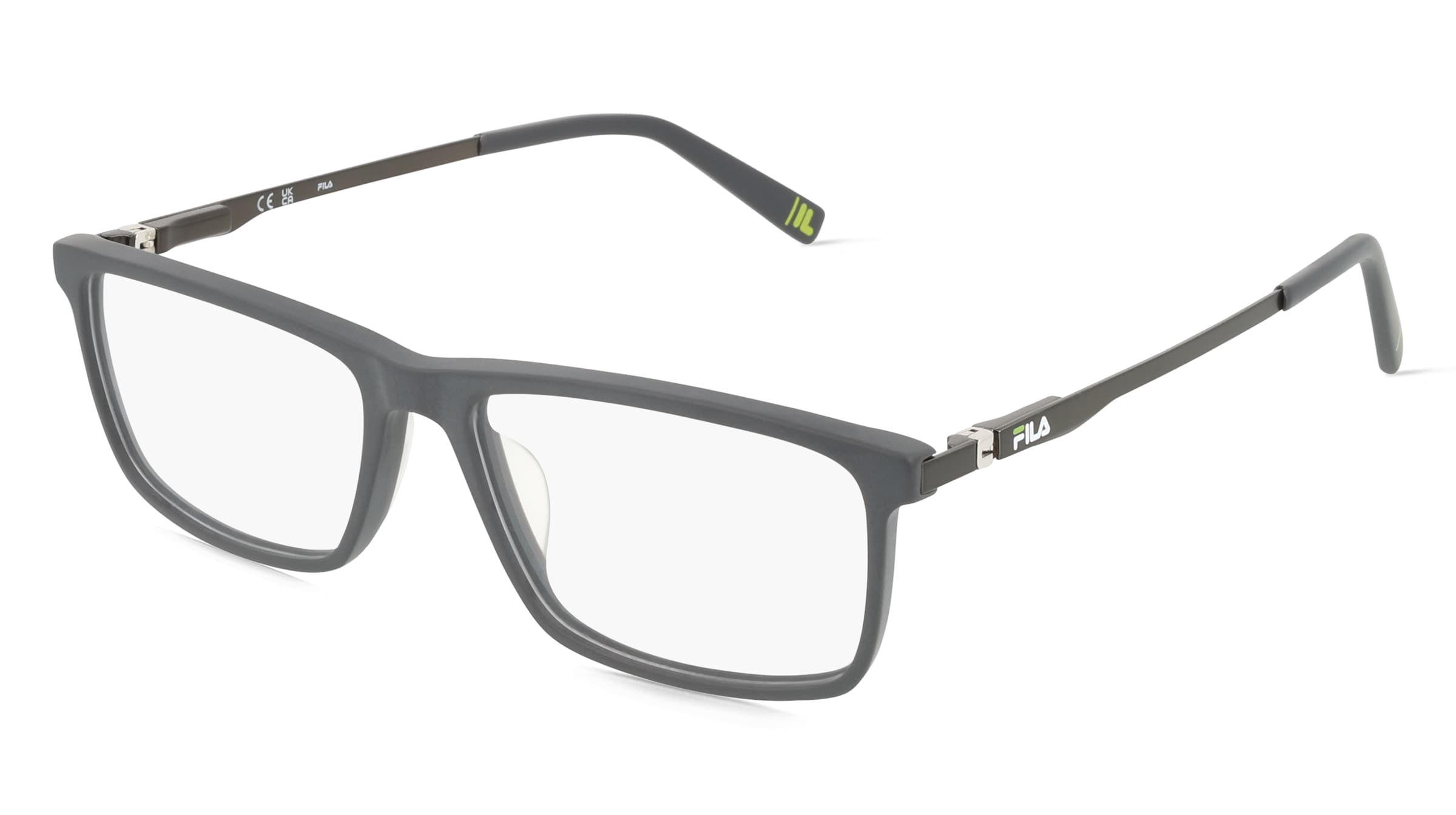 Fila FIAVFI296 Herren-Brille inkl. Gläser Vollrand Eckig Material Mix-Gestell 57mm/15mm/145mm, grau