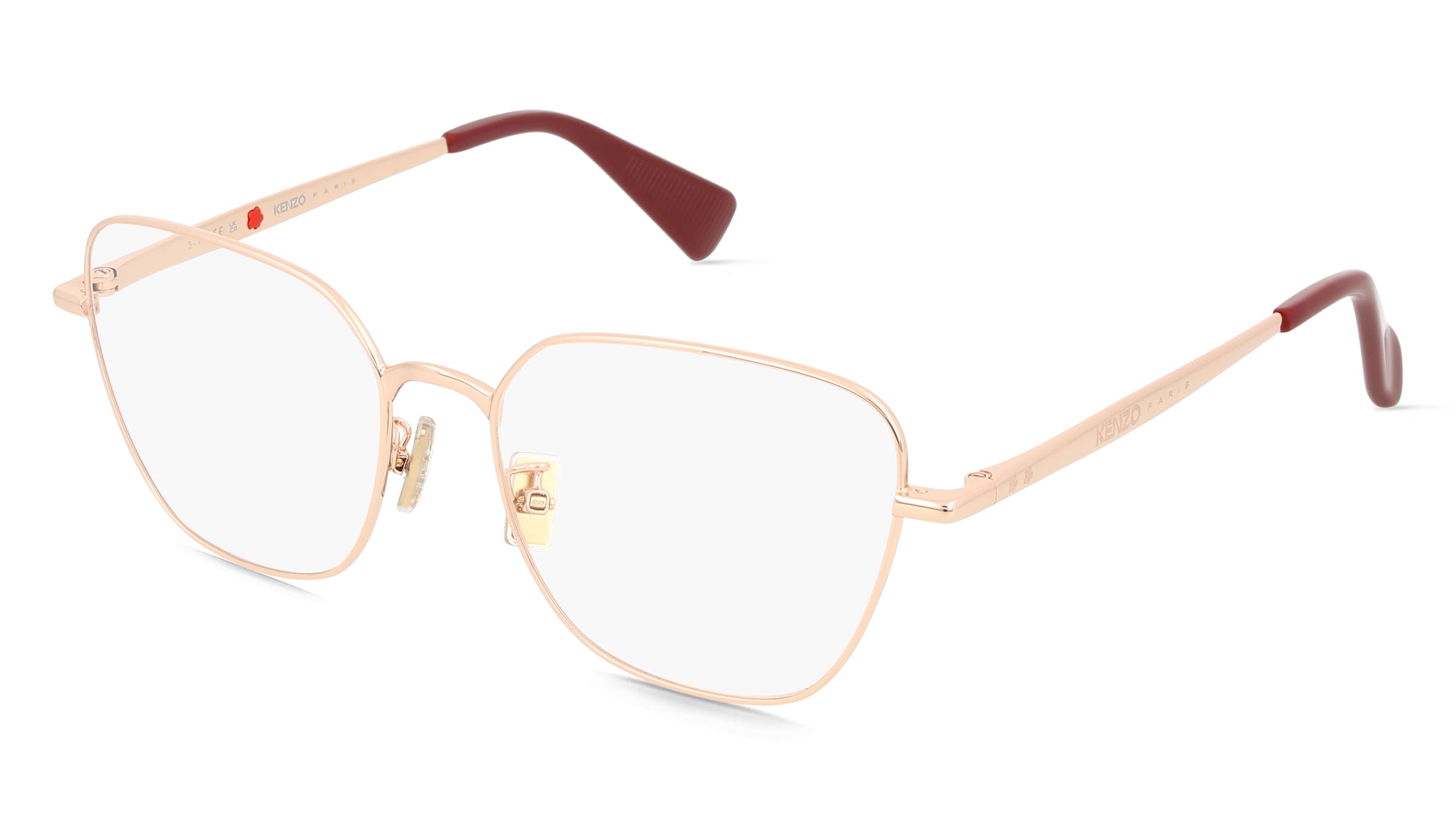 Kenzo KZ50214U Damen-Brille inkl. Gläser Vollrand Cat Eye Metall-Gestell 55/17/145, Lila