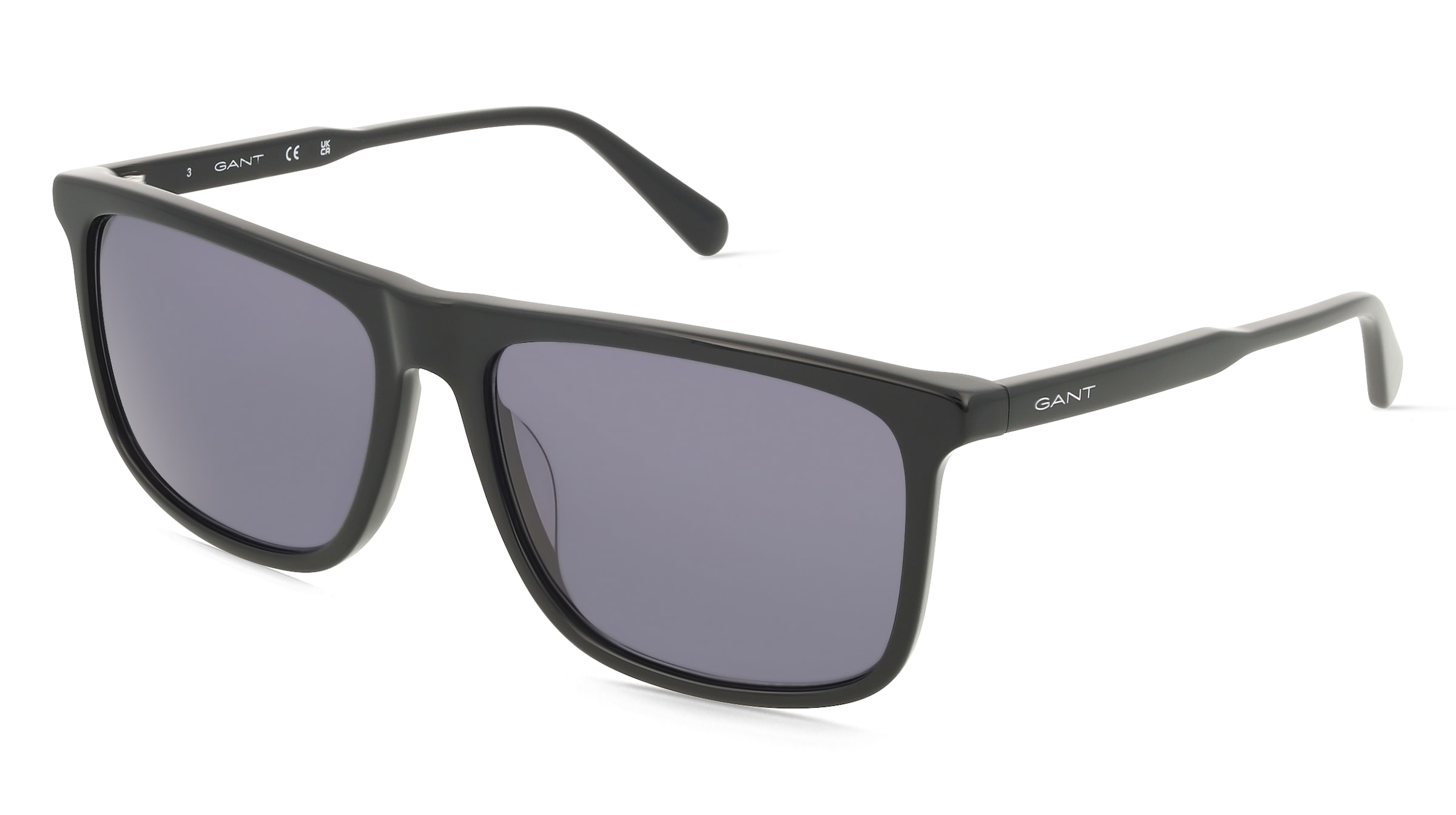 Gant GA00034 Herren-Sonnenbrille Vollrand Quadratisch Acetat-Gestell, Schwarz