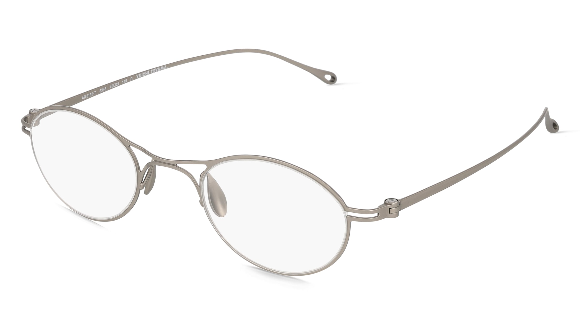 Giorgio Armani 0AR5135T Herren-Brille inkl. Gläser Vollrand Oval Titan-Gestell 45/24/145, Silber