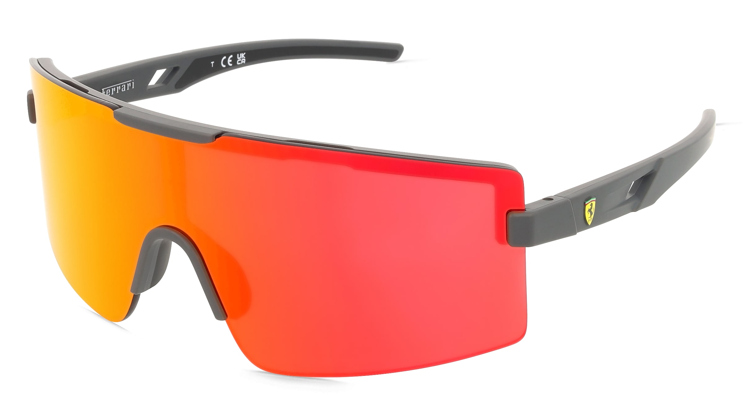 Scuderia Ferrari FZ6008U Herren-Sonnenbrille Randlos Monoscheibe Kunststoff-Gestell, Grau