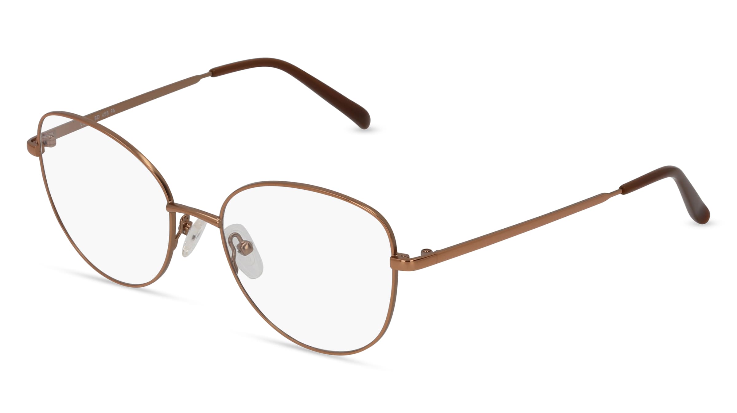 Fielmann BD 458 FA Damen-Brille inkl. Gläser Vollrand Butterfly Edelstahl-Gestell 52/17/135, Braun