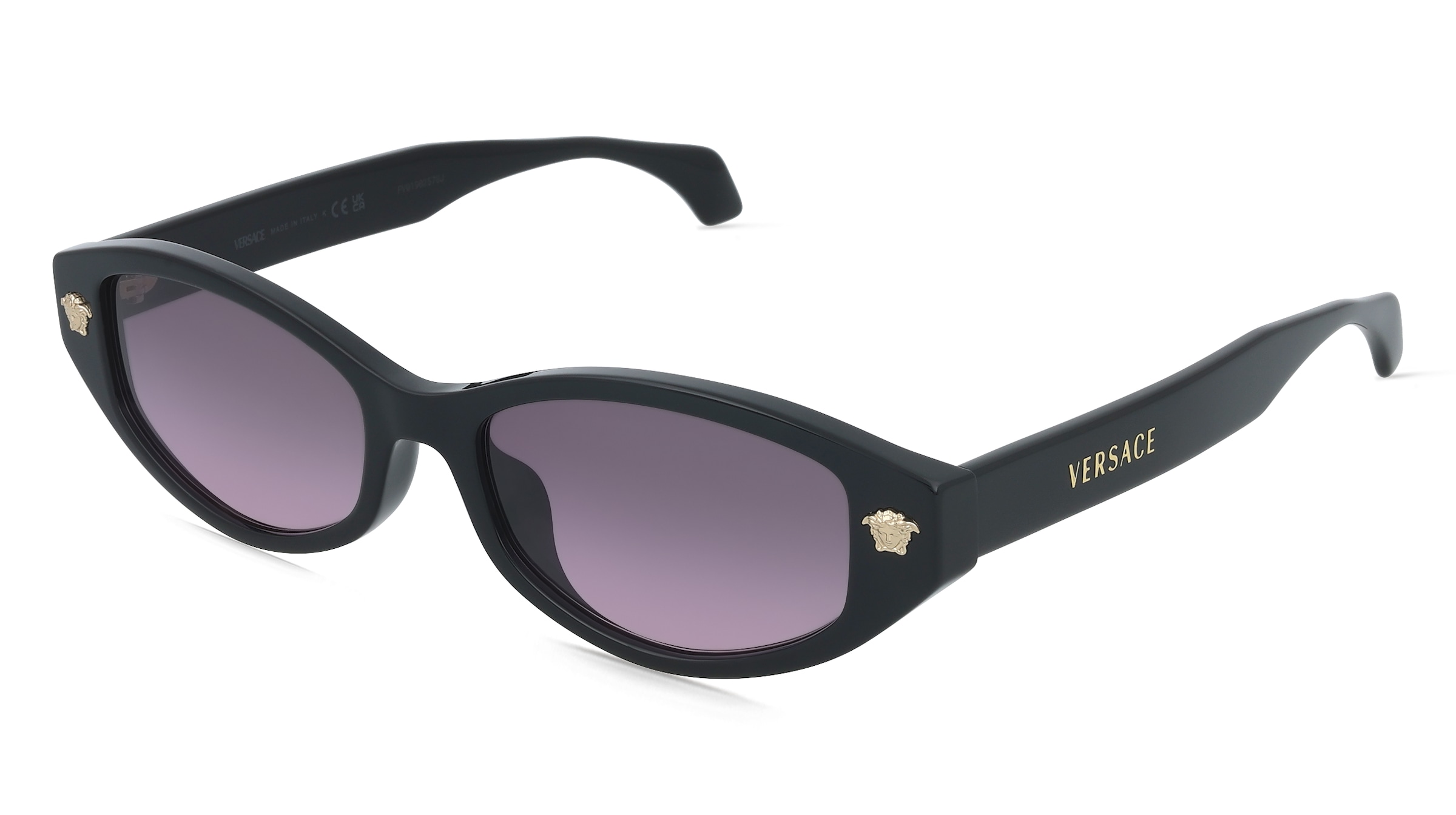 Versace VE4512D Damen-Sonnenbrille Vollrand Cat Eye Acetat-Gestell, Schwarz