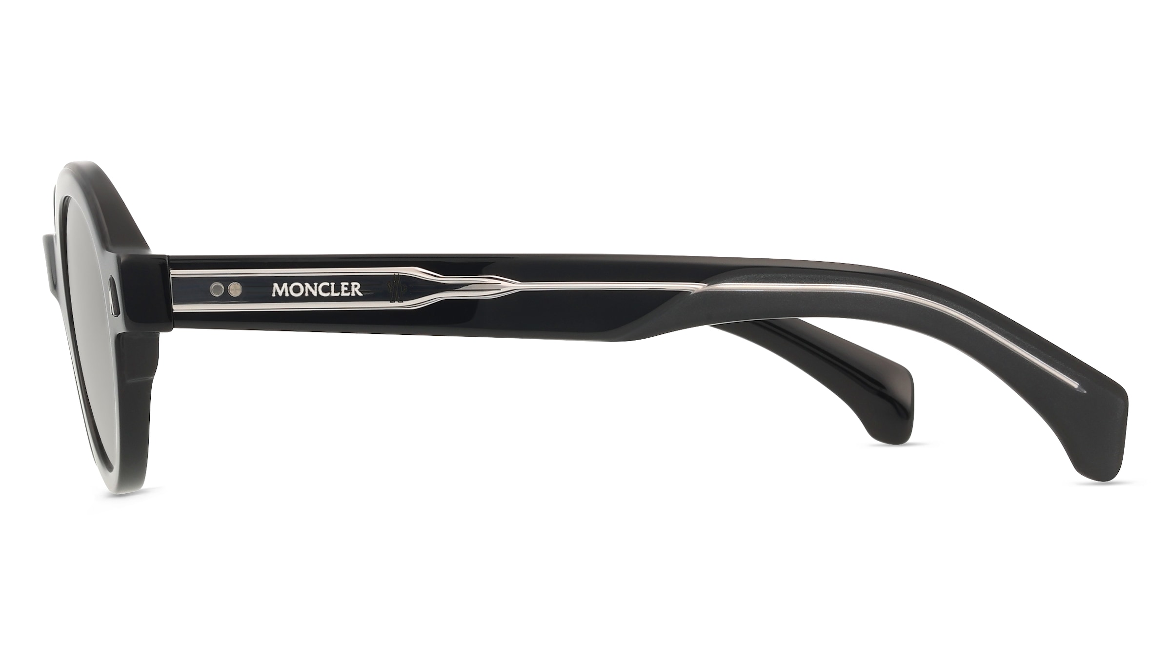 Thumbnail - Moncler ME6003 RONDOSA Unisex-Sonnenbrille Vollrand Rund Acetat-Gestell, schwarz