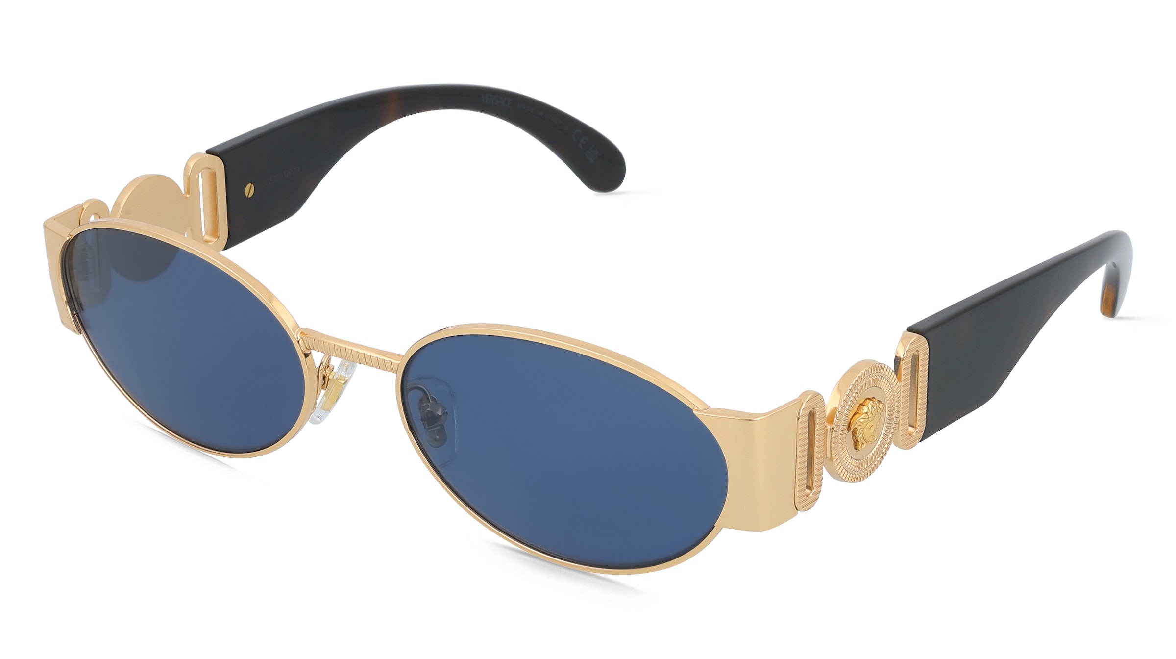 Versace VE2299 Herren-Sonnenbrille Vollrand Oval Metall-Gestell, Gold