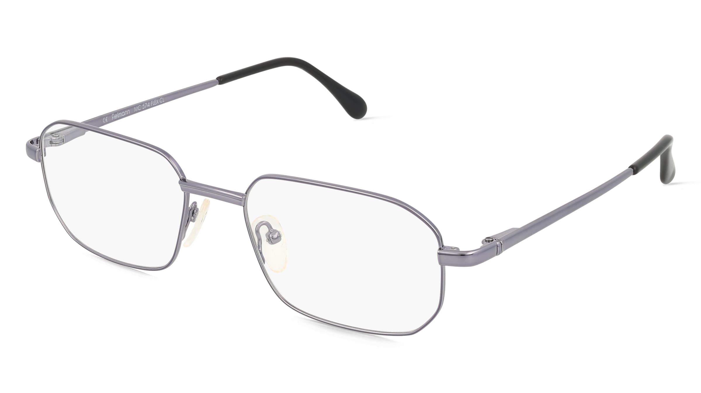 Fielmann MC 574 FLEX CL Herren-Brille inkl. Gläser Vollrand Quadratisch Edelstahl-Gestell 54/19/135, Grau