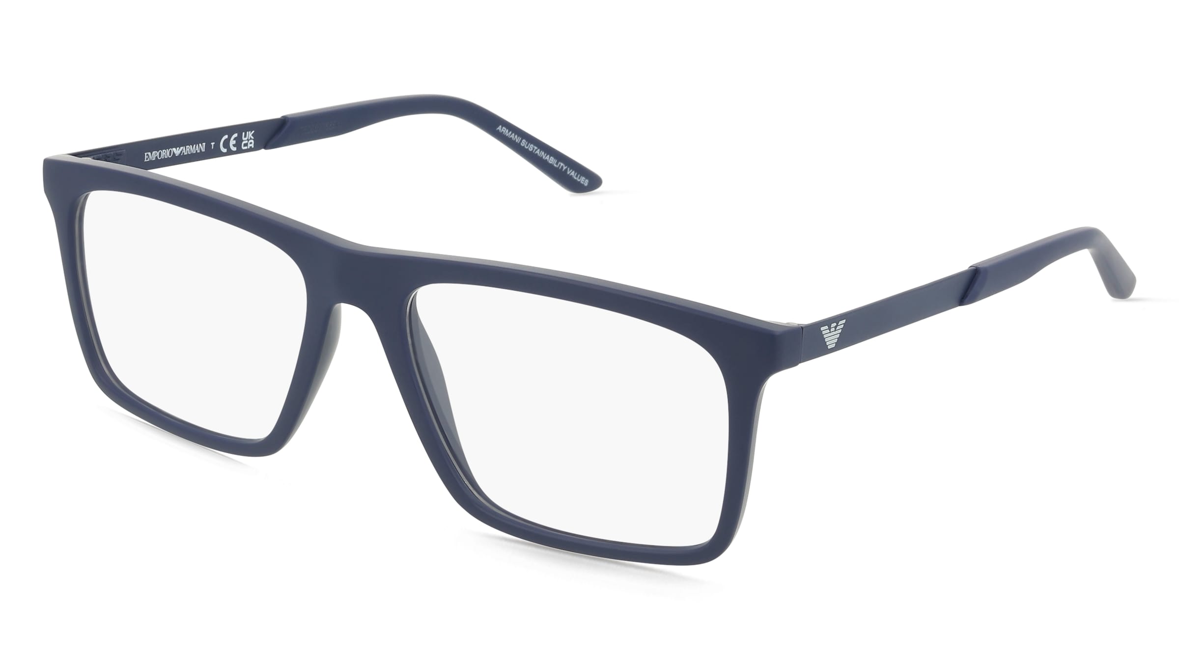 Emporio Armani EA3253 Herren-Brille inkl. Gläser Vollrand Quadratisch Kunststoff-Gestell 55/17/145, Blau