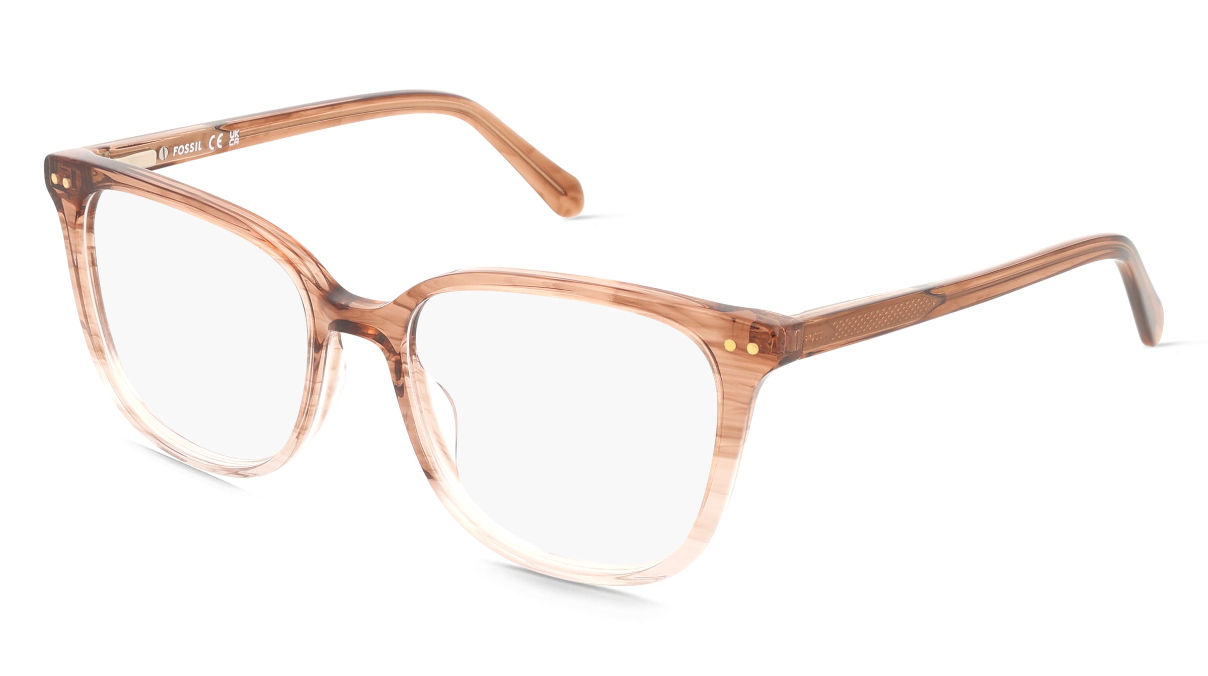 Fossil FOS 7183 Damen-Brille inkl. Gläser Vollrand Quadratisch Acetat-Gestell 53/17/140, Beige