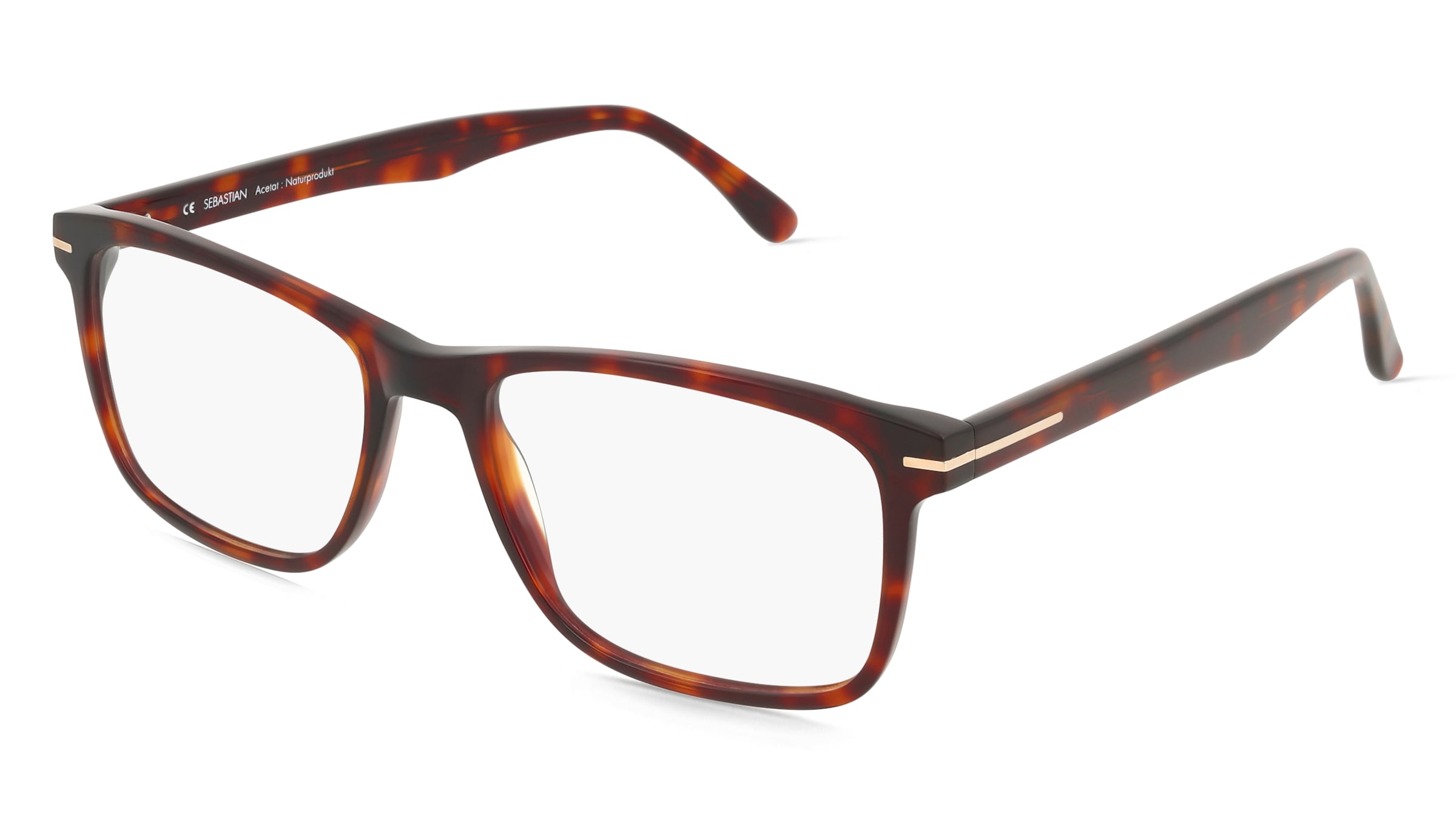 Fielmann IC 015 CL SEBASTIAN Herren-Brille inkl. Gläser Vollrand Quadratisch Acetat-Gestell 53/16/145, Havanna