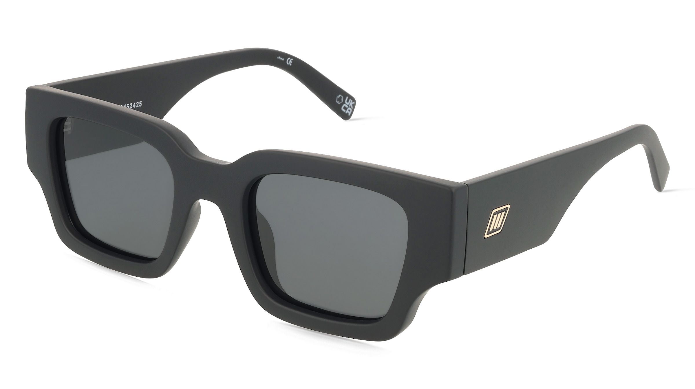 Le Specs ATLANTIS Unisex-Sonnenbrille Vollrand Quadratisch Polycarbonat-Gestell, Schwarz