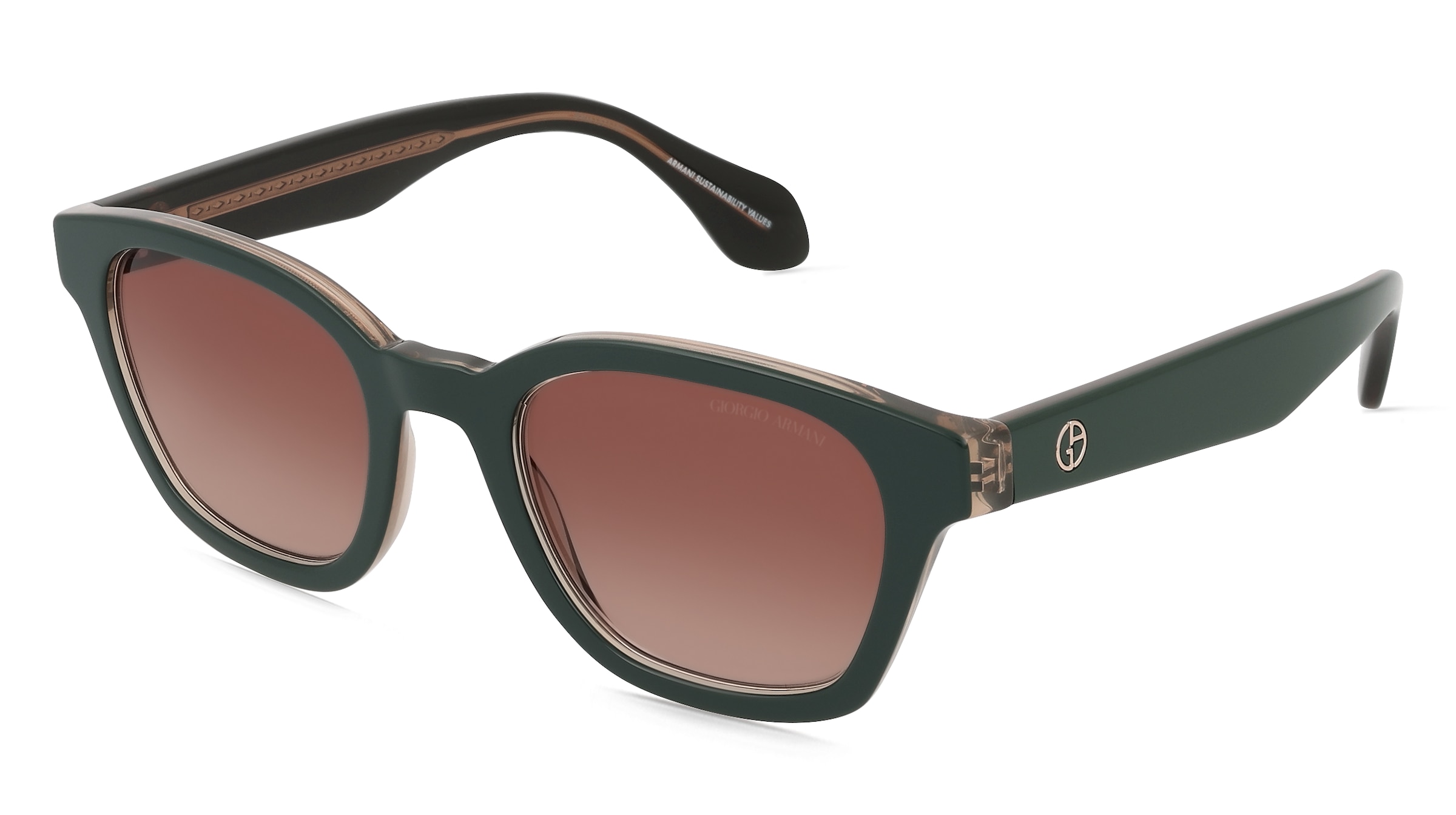 Giorgio Armani 0AR8207 Herren-Sonnenbrille Vollrand Panto Acetat-Gestell, Grün