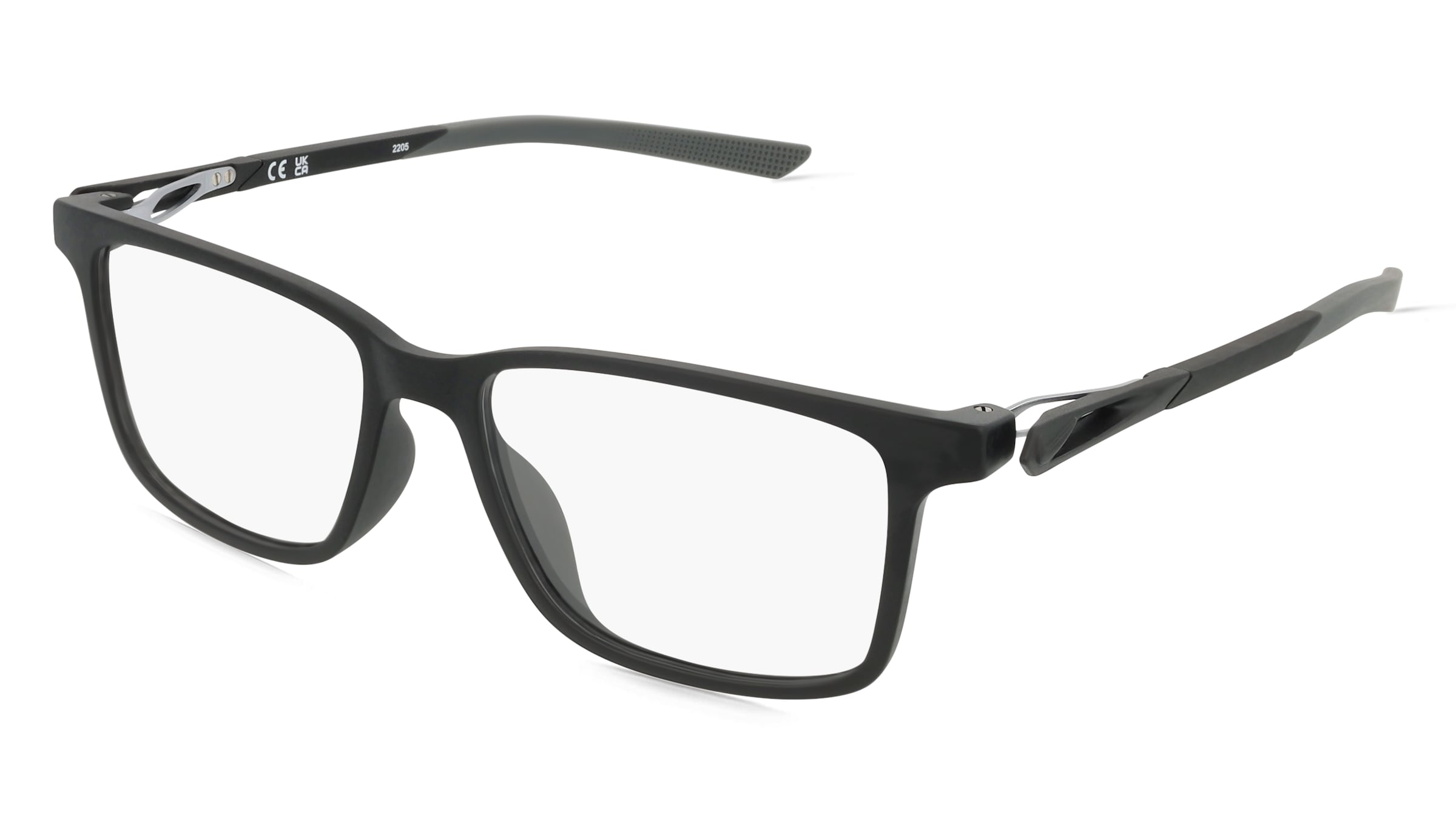 Nike 7145 Unisex-Brille inkl. Gläser Vollrand Quadratisch Kunststoff-Gestell 53/16/140, Schwarz