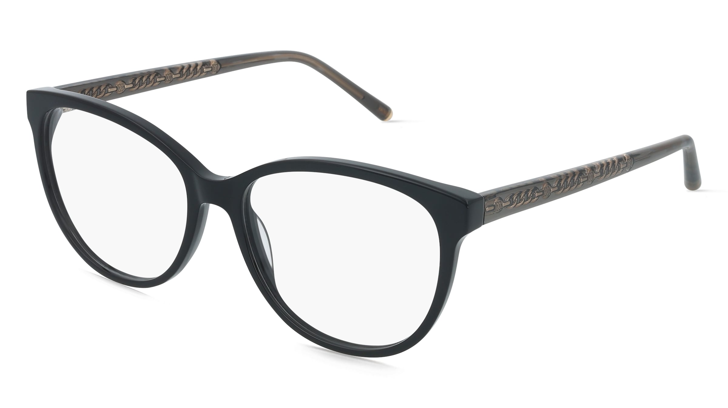 Escada VESF36 Damen-Brille inkl. Gläser Vollrand Cat Eye Kunststoff-Gestell 54/15/140, Schwarz