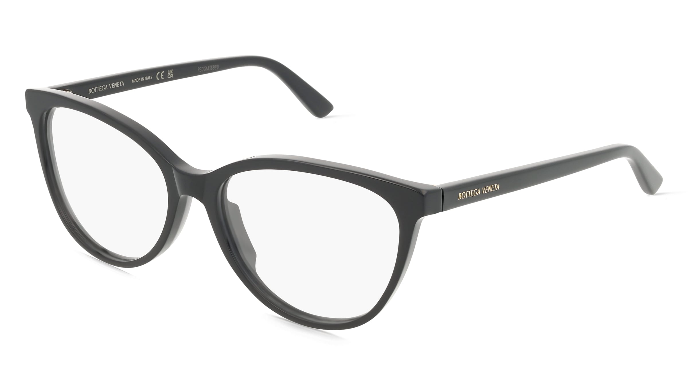 Bottega Veneta BV1313O Unisex-Brille inkl. Gläser Vollrand Cat Eye Acetat-Gestell 55/16/145, Schwarz
