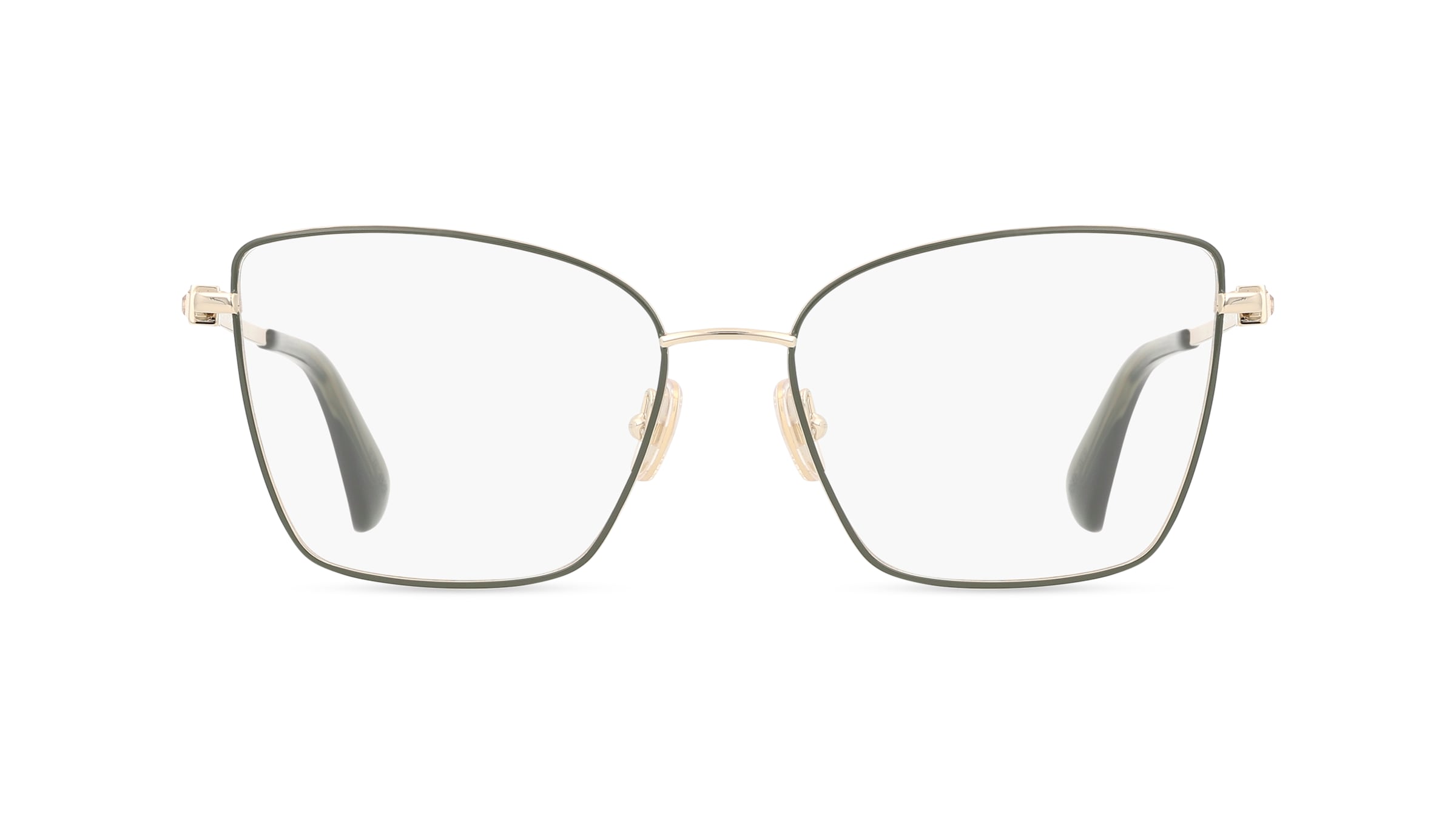 Max Mara MM5048 Damen-Brille inkl. Gläser Vollrand Butterfly Metall-Gestell 55mm/16mm/140mm, grün