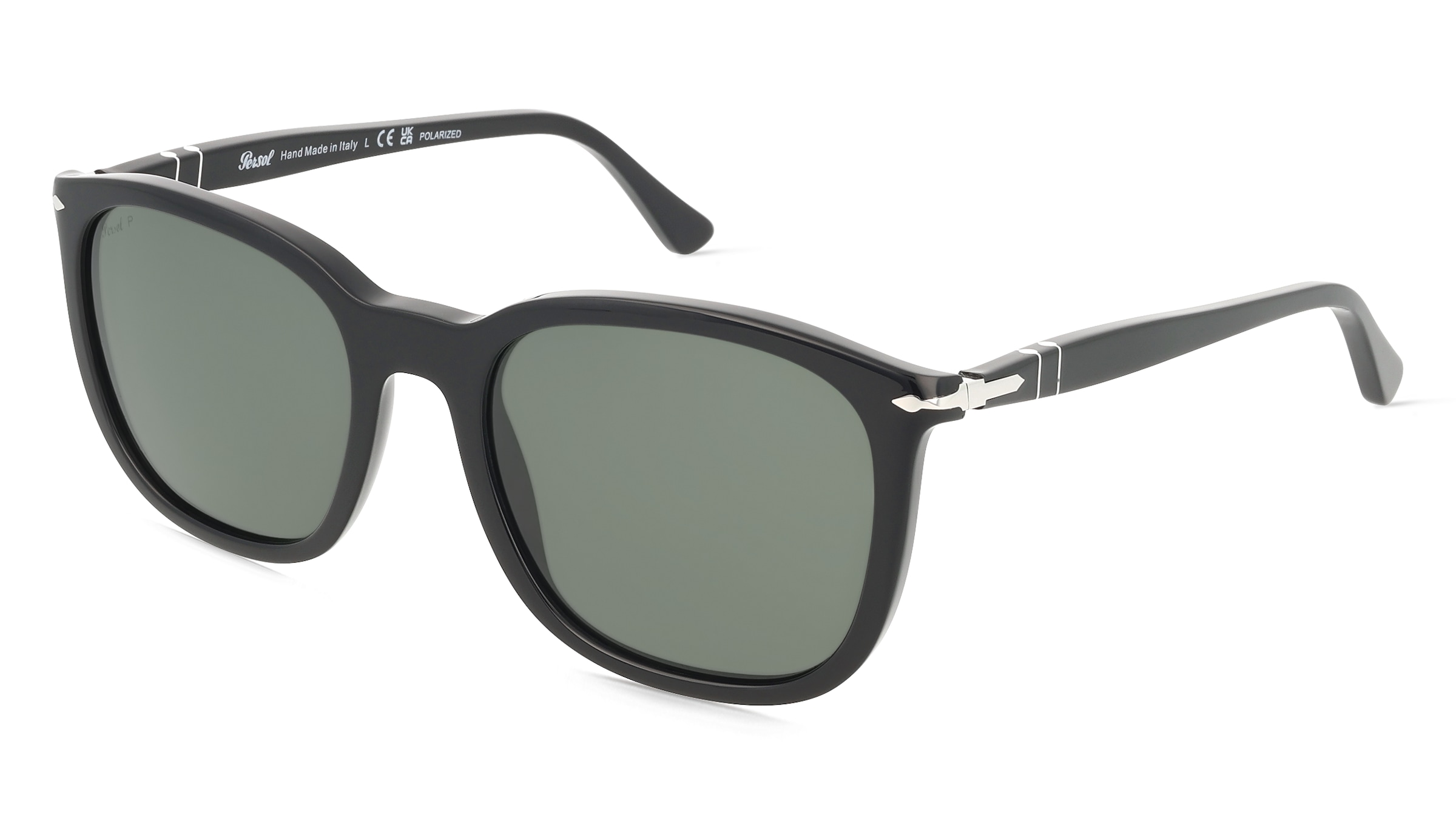 Persol PO3355S Unisex-Sonnenbrille Vollrand Quadratisch Acetat-Gestell, Schwarz