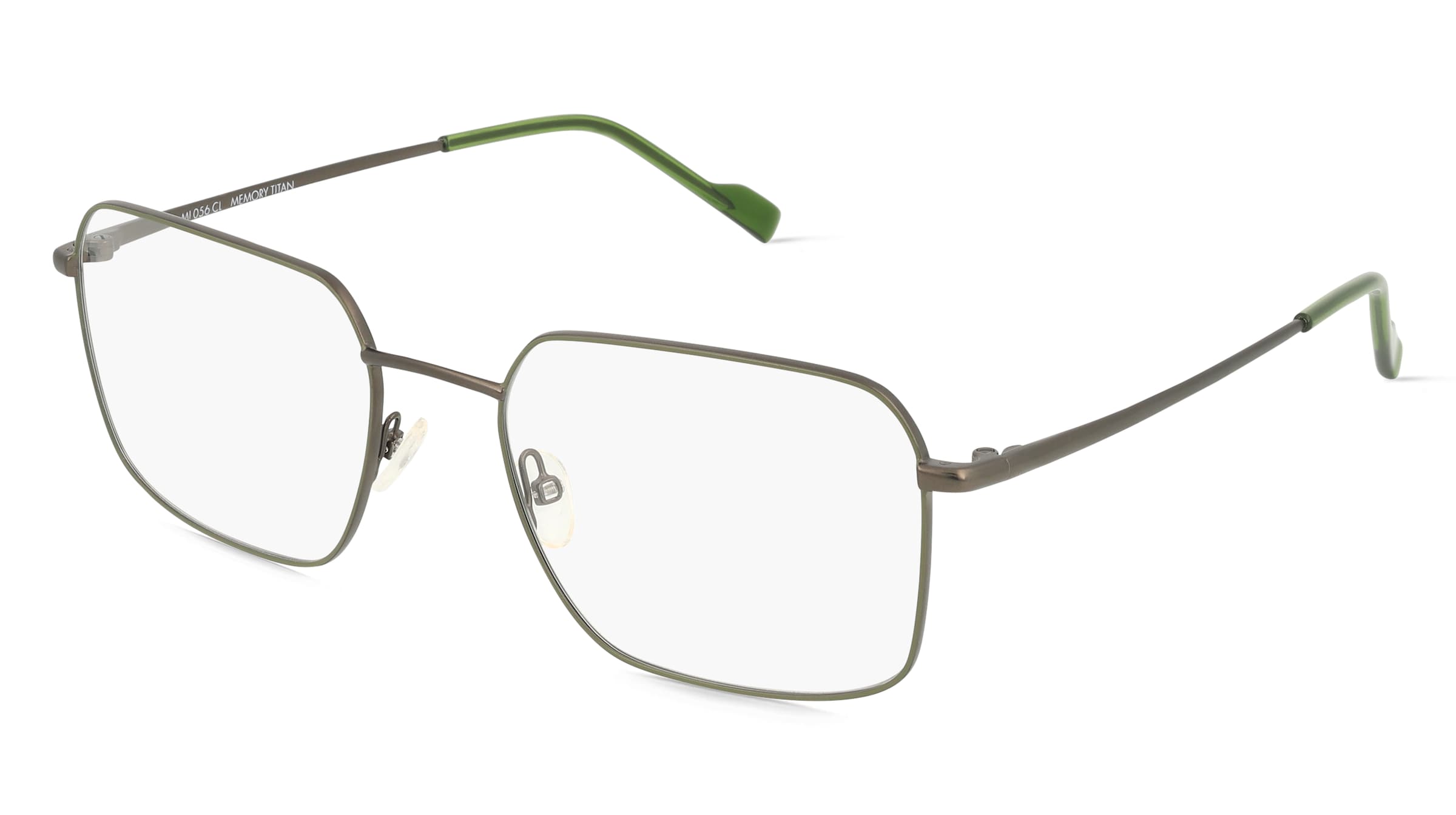 Fielmann MI 056 CL Herren-Brille inkl. Gläser Vollrand Quadratisch Titan-Gestell 55/20/145, Grün