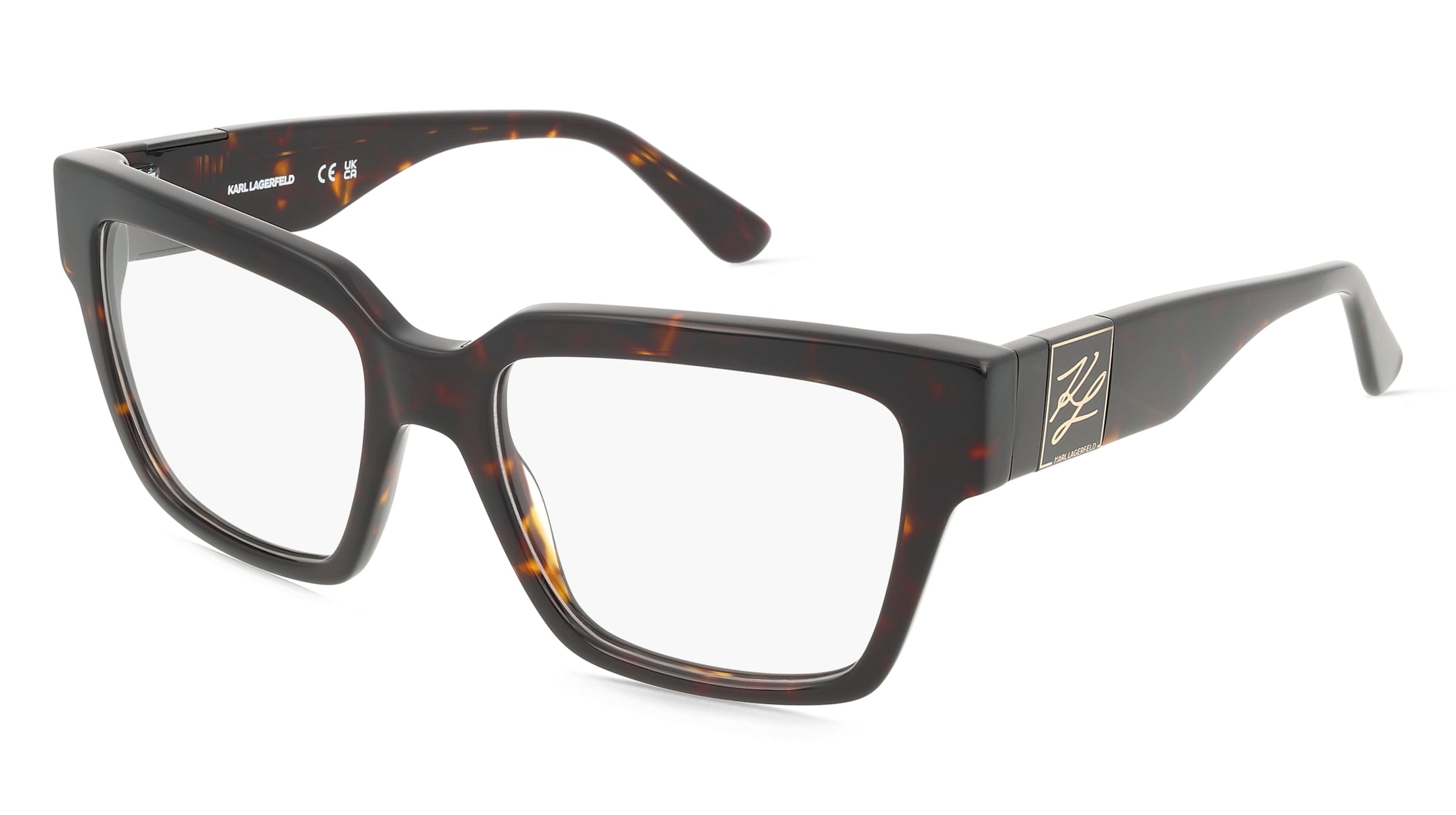 Karl Lagerfeld KL6196 Unisex-Brille inkl. Gläser Vollrand Quadratisch Acetat-Gestell 53/18/140, Havanna