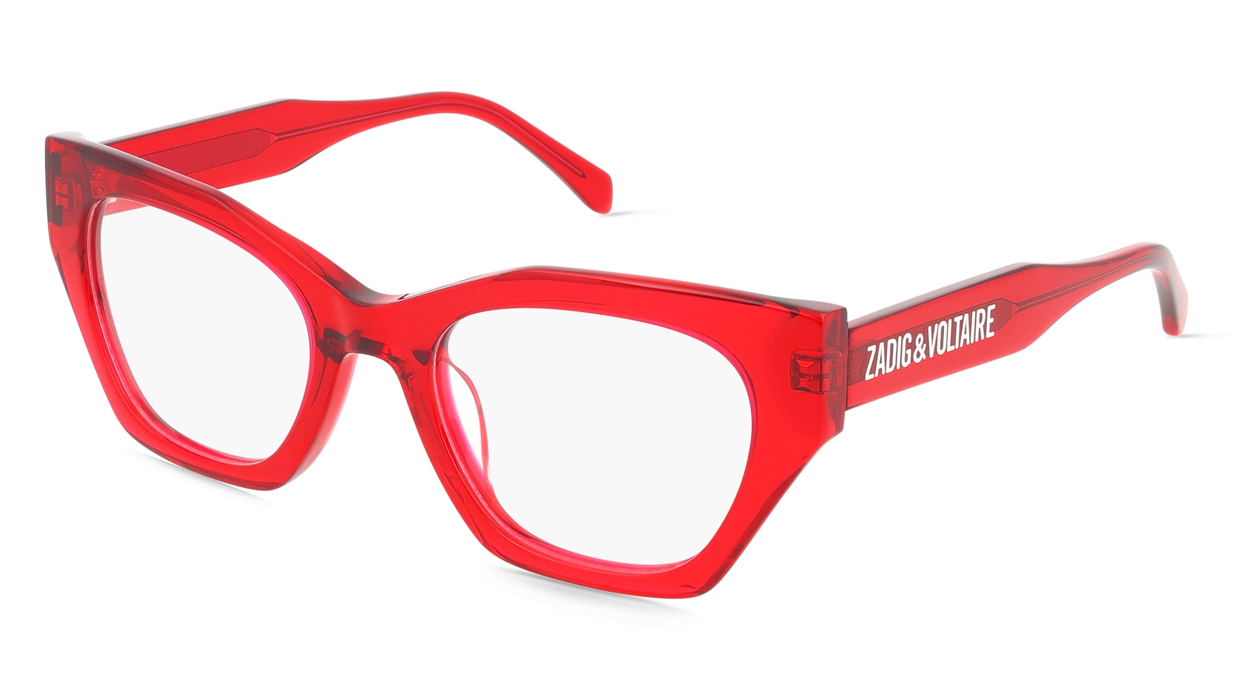 Zadig &amp; Voltaire VZV429 Damen-Brille inkl. Gläser Vollrand Geometrisch Kunststoff-Gestell 52/21/140, Rot