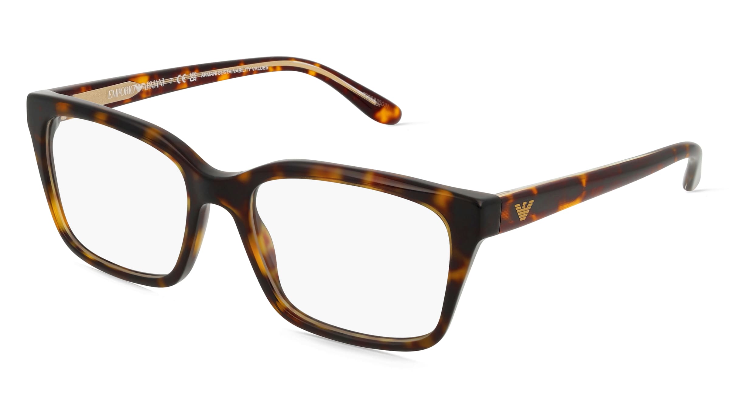 Emporio Armani EA 3219 Damen-Brille inkl. Gläser Vollrand Butterfly Acetat-Gestell 52/17/140, Havanna