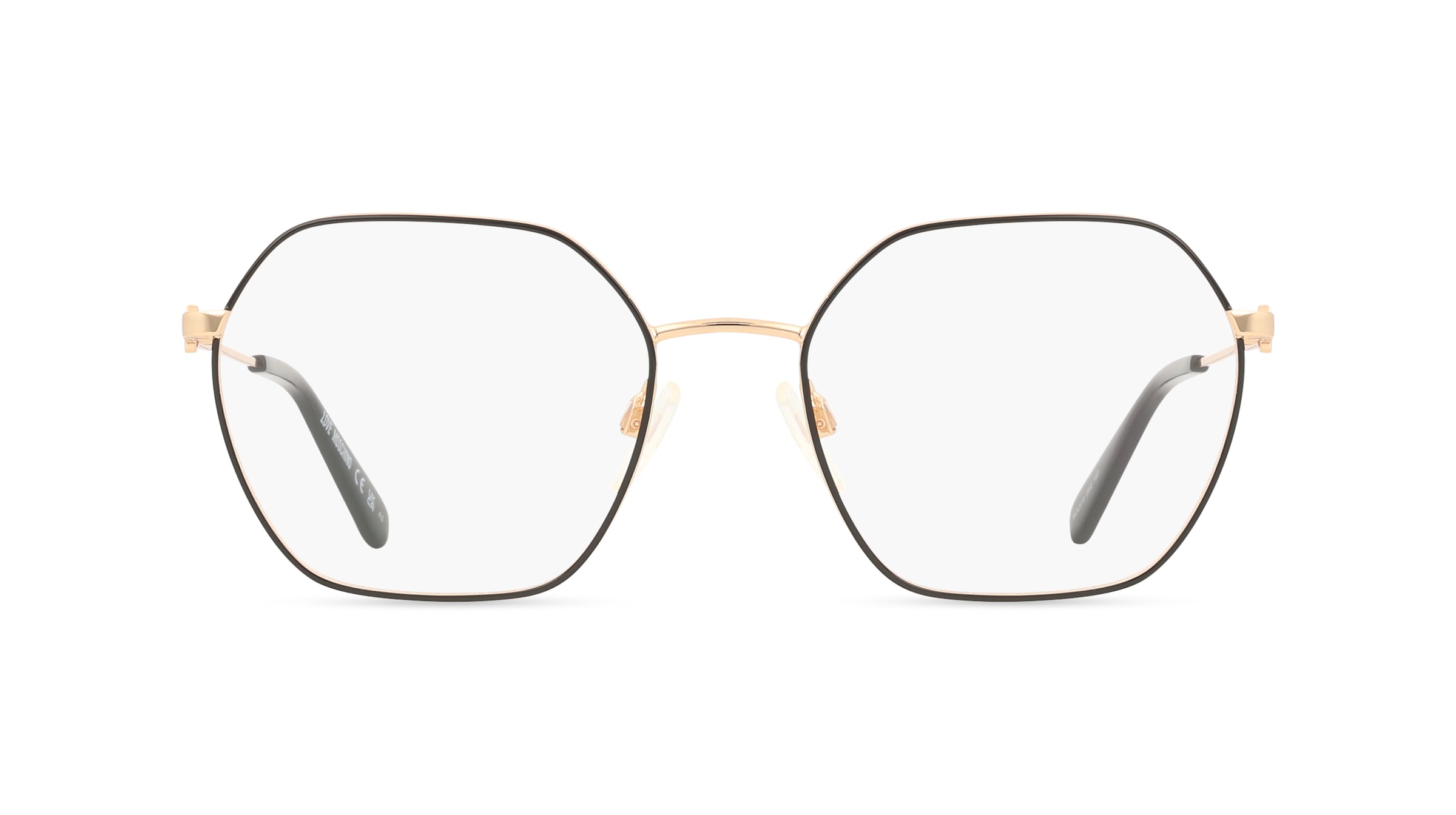 Love Moschino MOL614 Damen-Brille inkl. Gläser Vollrand Eckig Edelstahl-Gestell 52mm/19mm/140mm, Schwarz