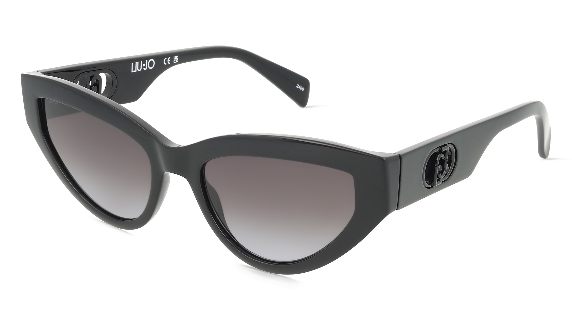 Liu Jo LJ800S Damen-Sonnenbrille Vollrand Cat Eye Kunststoff-Gestell, Schwarz