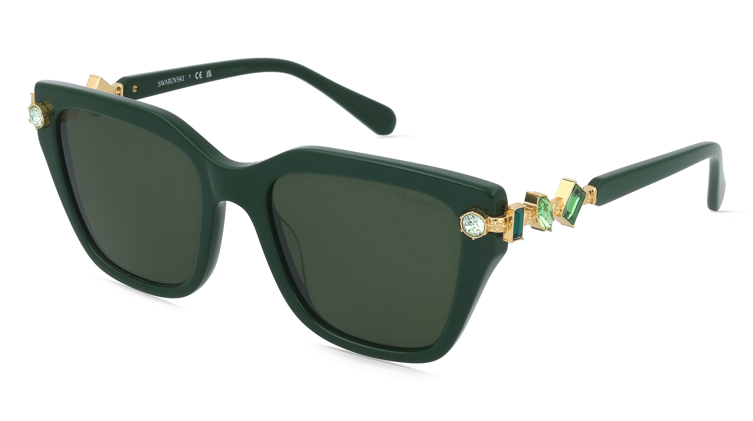 Swarovski SK6041 Damen-Sonnenbrille Vollrand Geometrisch Acetat-Gestell, Grün