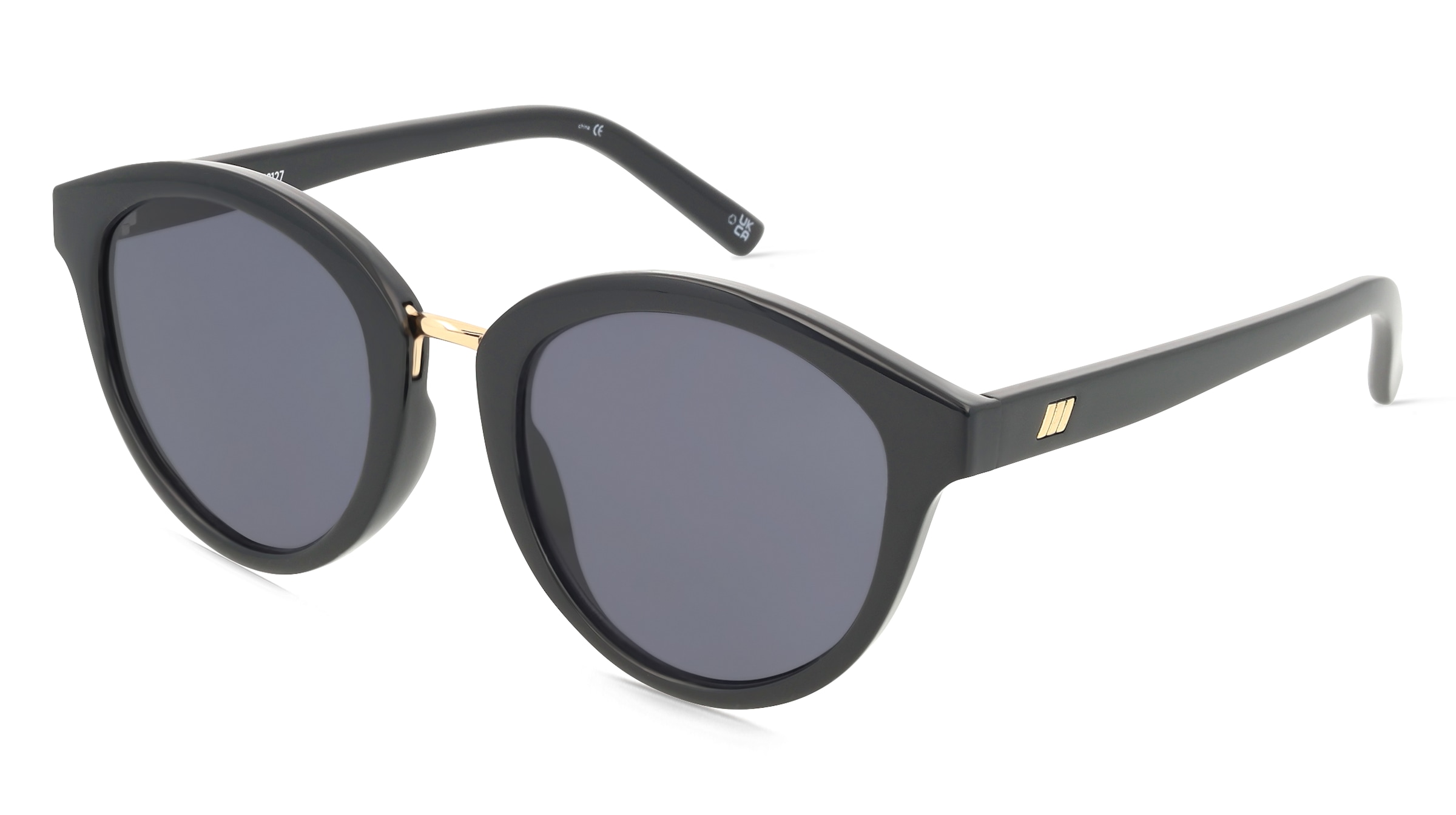 Le Specs INFLUX Damen-Sonnenbrille Vollrand Rund Kunststoff-Gestell, Schwarz