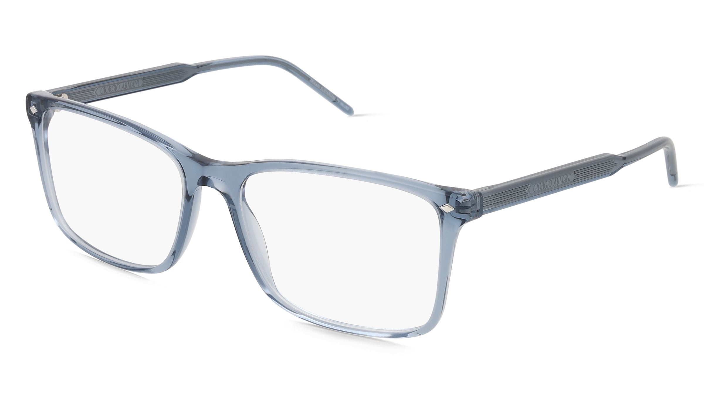 Giorgio Armani 0AR7258 Herren-Brille inkl. Gläser Vollrand Quadratisch Acetat-Gestell 57/17/145, Blau