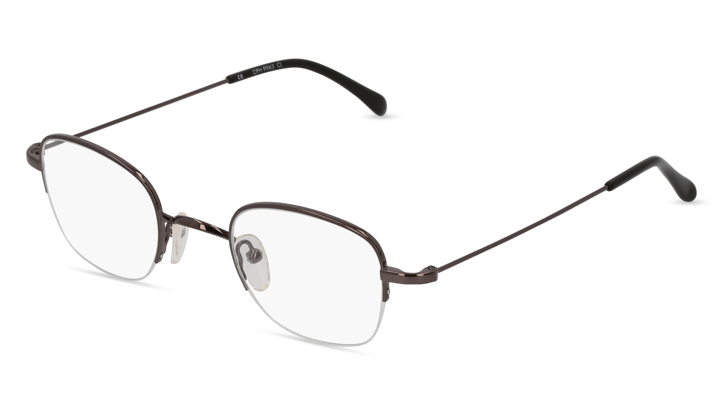 Fielmann OPH 9963 CL Herren-Brille inkl. Gläser Halbrand Quadratisch Edelstahl-Gestell 45/25/140, Grau