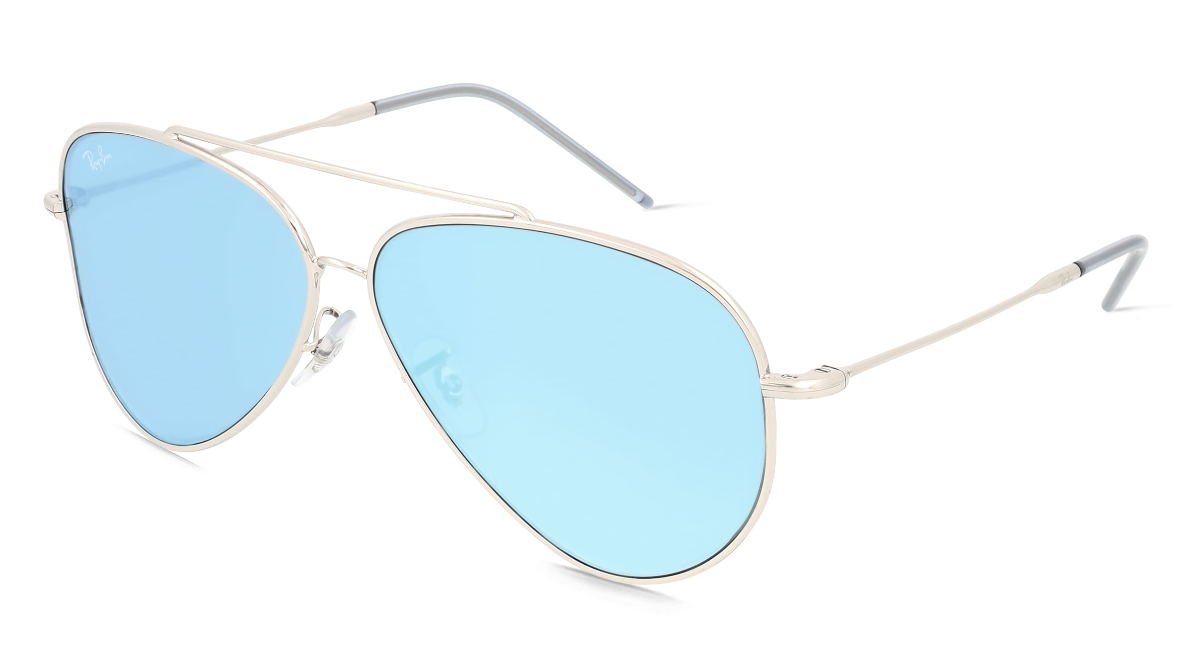 Ray-Ban RBR0101S AVIATOR REVERSE Unisex-Sonnenbrille Vollrand Pilot Metall-Gestell, Silber