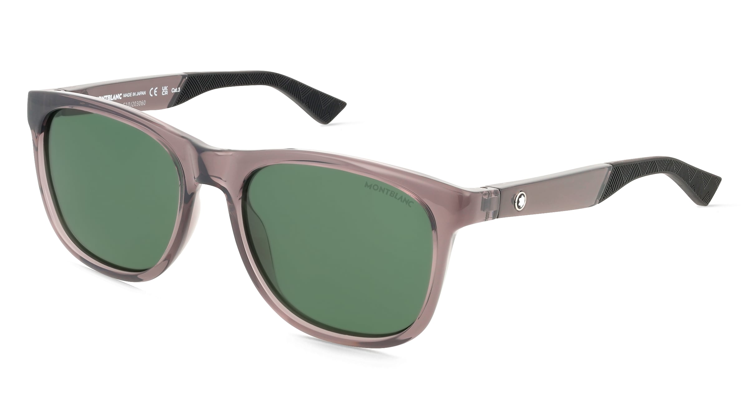 Montblanc MB0400S Herren-Sonnenbrille Vollrand Quadratisch Kunststoff-Gestell, Grau