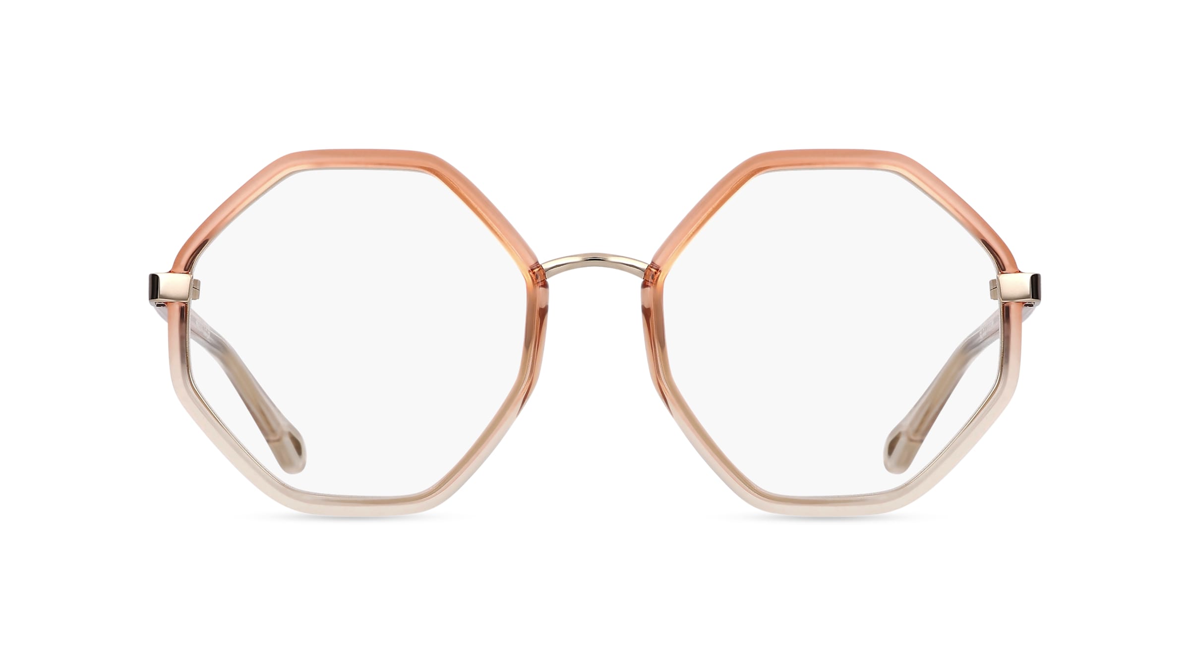 Chloé CH0132O Unisex-Brille inkl. Gläser Vollrand Achteckig Acetat-Gestell 53mm/20mm/140mm, orange