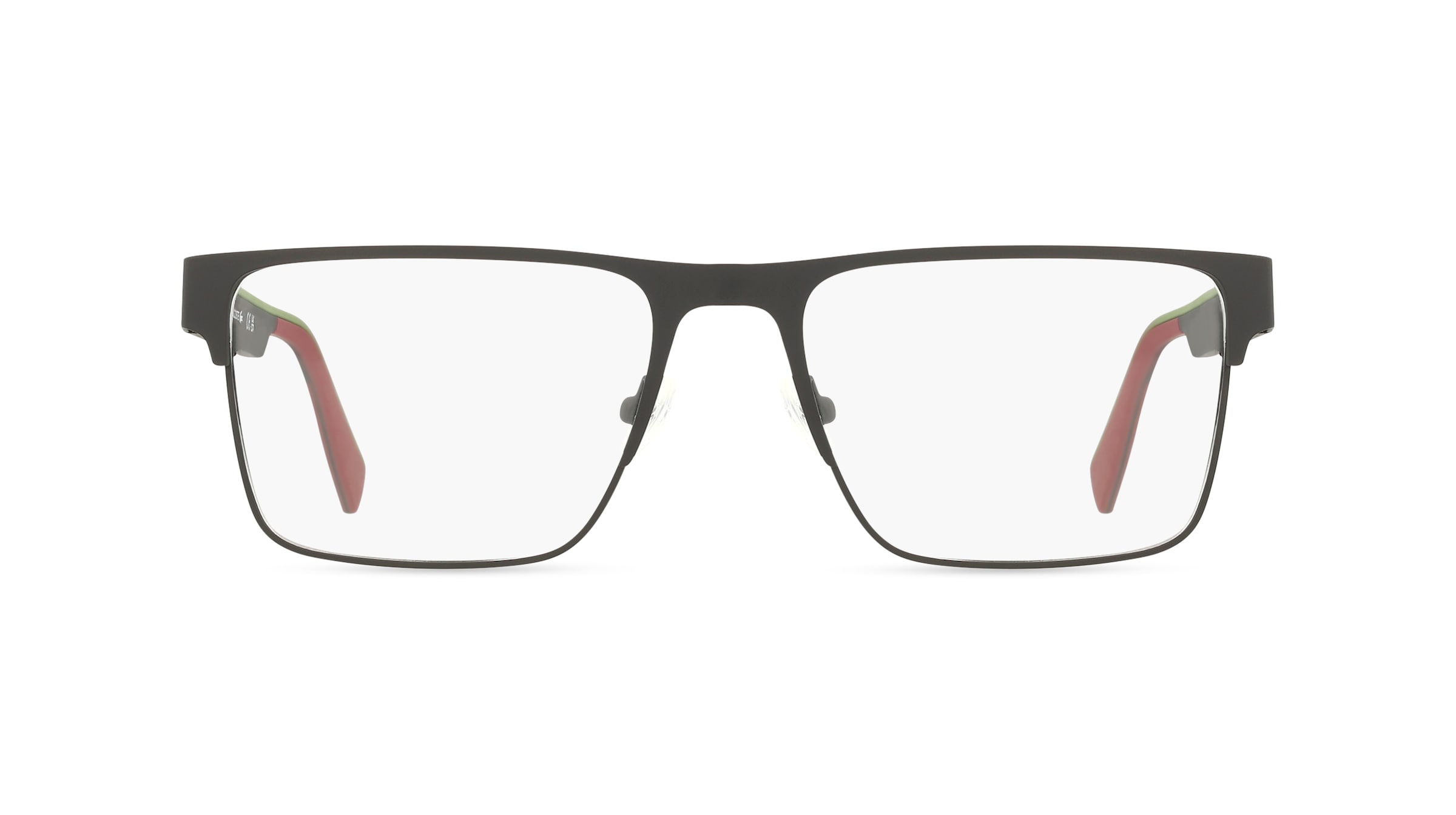 Lacoste L2318 Herren-Brille inkl. Gläser Vollrand Eckig Metall-Gestell 55/18/145, Schwarz