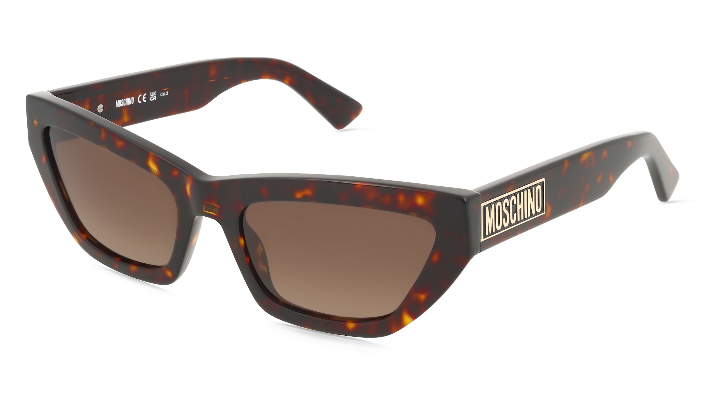 Moschino MOS182/S Damen-Sonnenbrille Vollrand Cat Eye Acetat-Gestell, Havanna