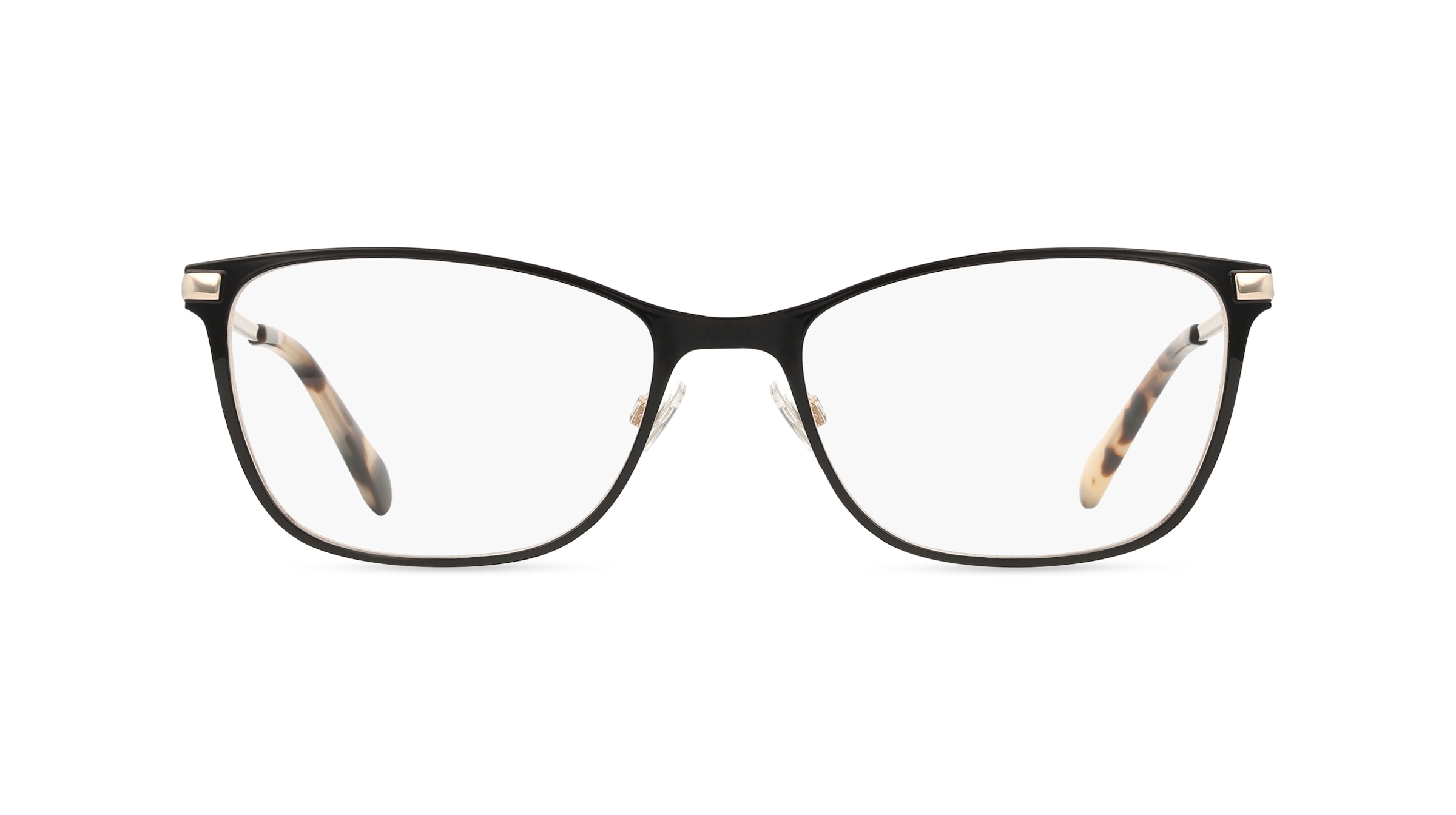 Fossil 7202G Damen-Brille inkl. Gläser Vollrand Eckig Edelstahl-Gestell 53/17/140, schwarz