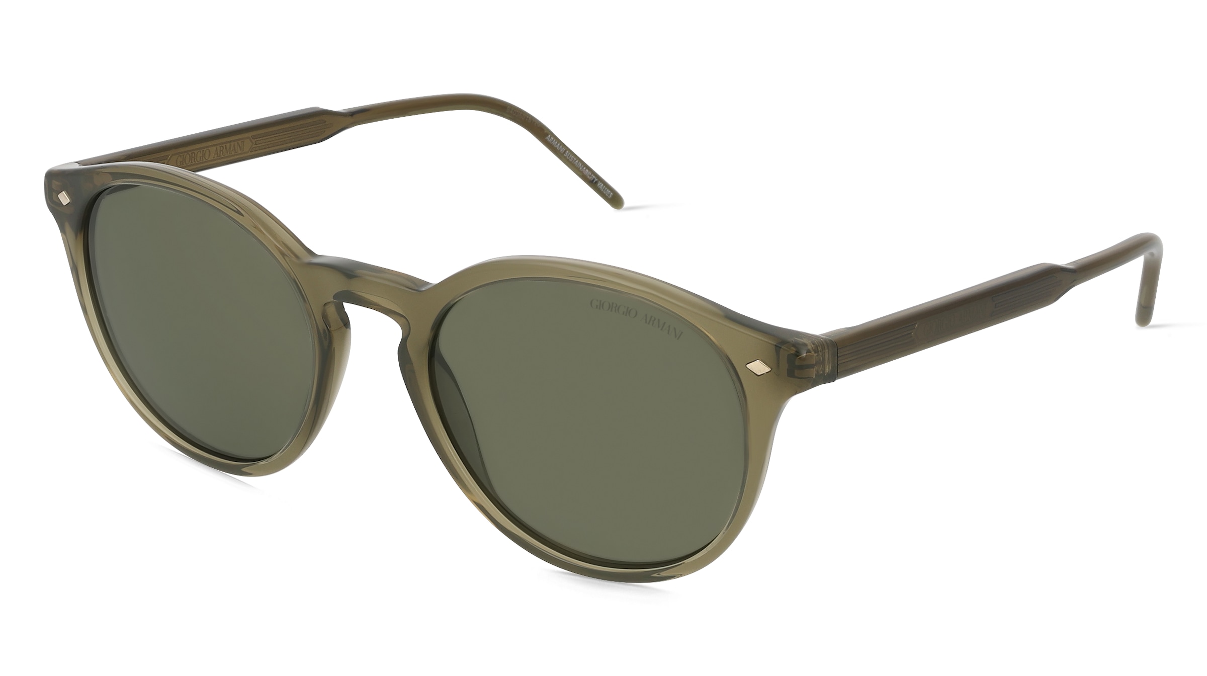 Giorgio Armani 0AR8211 Herren-Sonnenbrille Vollrand Panto Acetat-Gestell, Grün