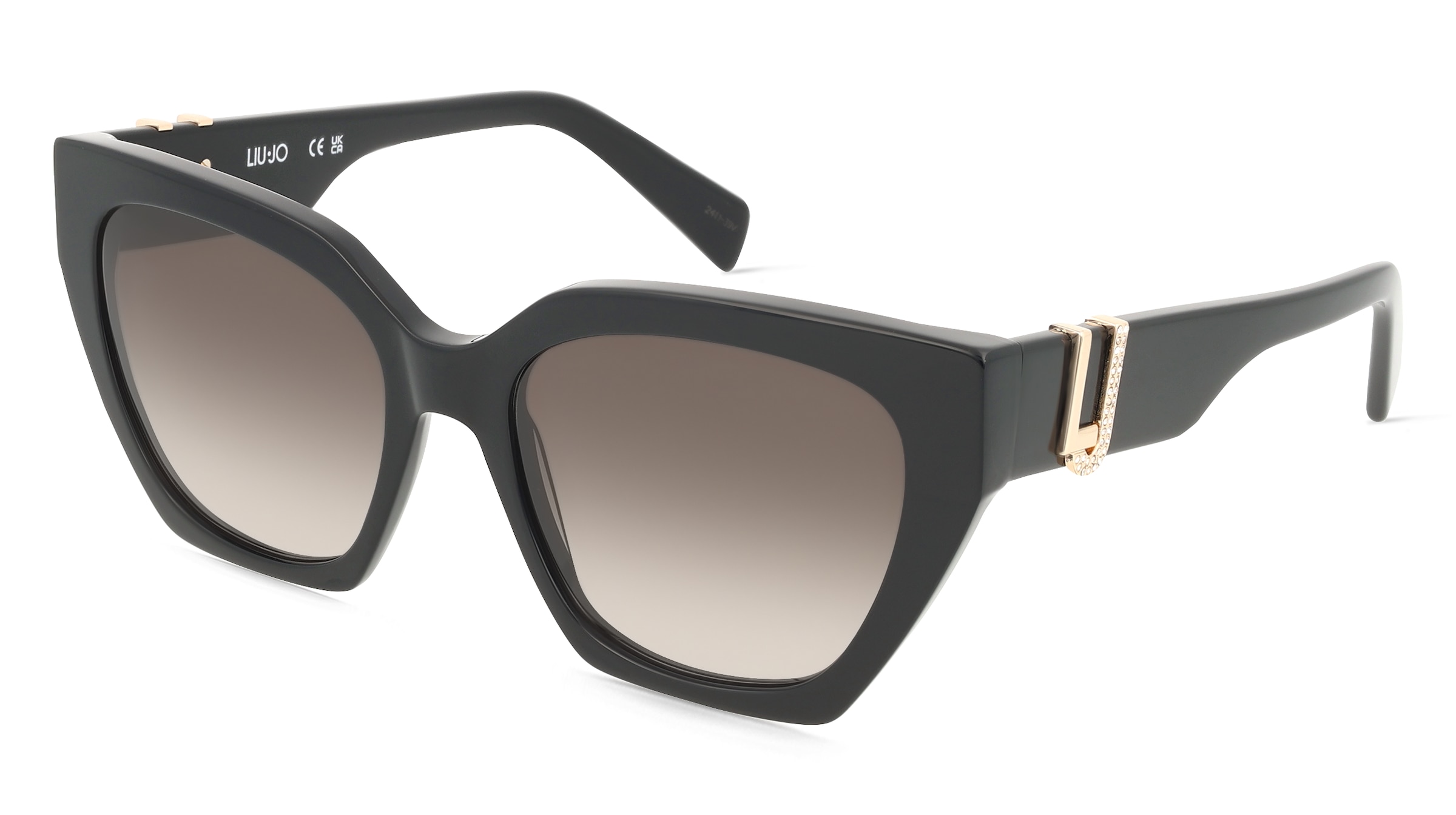 Liu Jo LJ814SR Unisex-Sonnenbrille Vollrand Cat Eye Acetat-Gestell, Schwarz