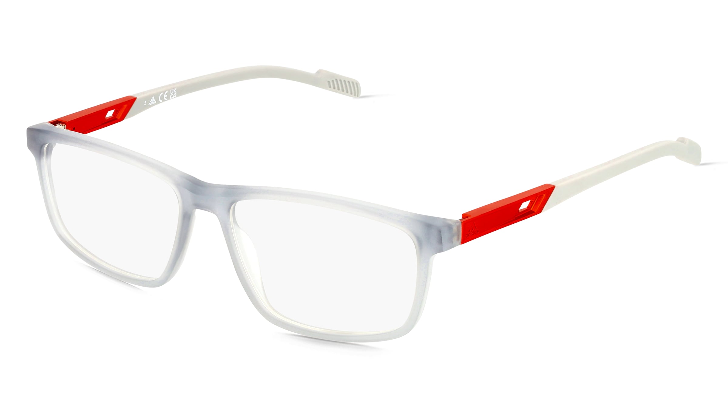 Adidas SP5043 Unisex-Brille inkl. Gläser Vollrand Quadratisch Kunststoff-Gestell 55/15/145, Grau