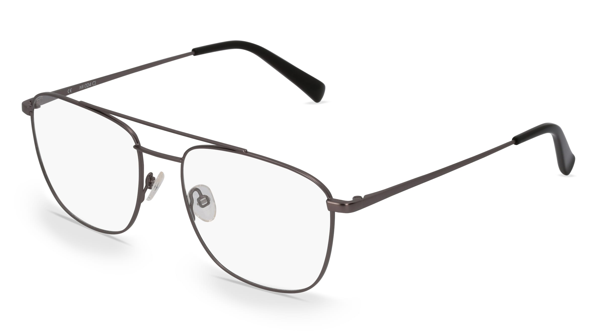 Fielmann MI 024 CL Herren-Brille inkl. Gläser Vollrand Quadratisch Edelstahl-Gestell 55/18/145, Grau