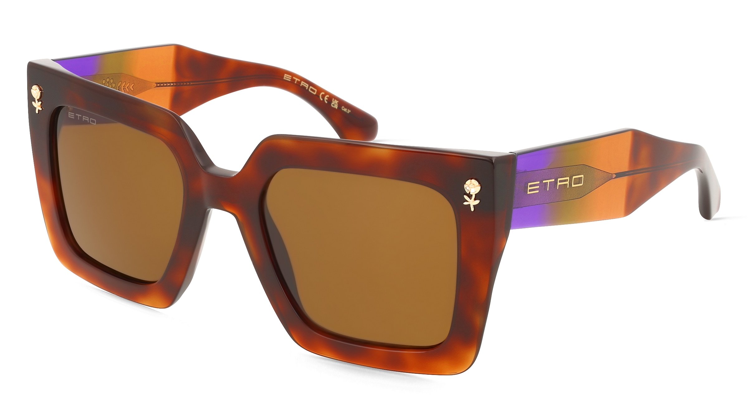 Etro 0089/S Damen-Sonnenbrille Vollrand Quadratisch Acetat-Gestell, Havanna