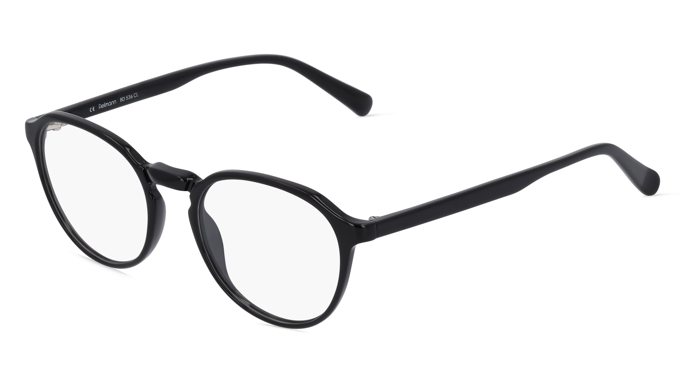 Fielmann BD 536 CL Unisex-Brille inkl. Gläser Vollrand Panto Propionat-Gestell 50/19/145, Schwarz
