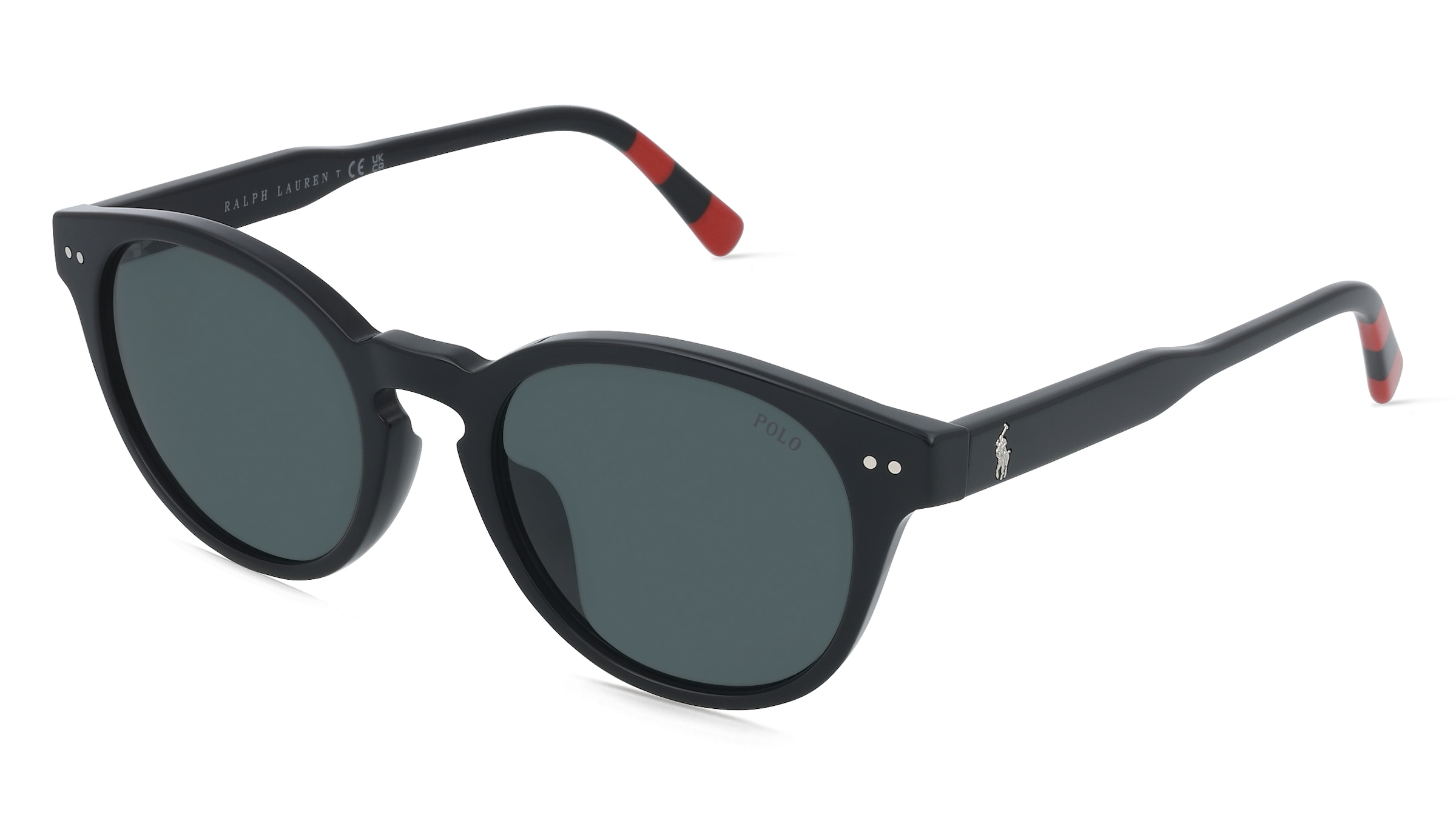 Polo Ralph Lauren PH4241U Herren-Sonnenbrille Vollrand Rund Acetat-Gestell, Schwarz