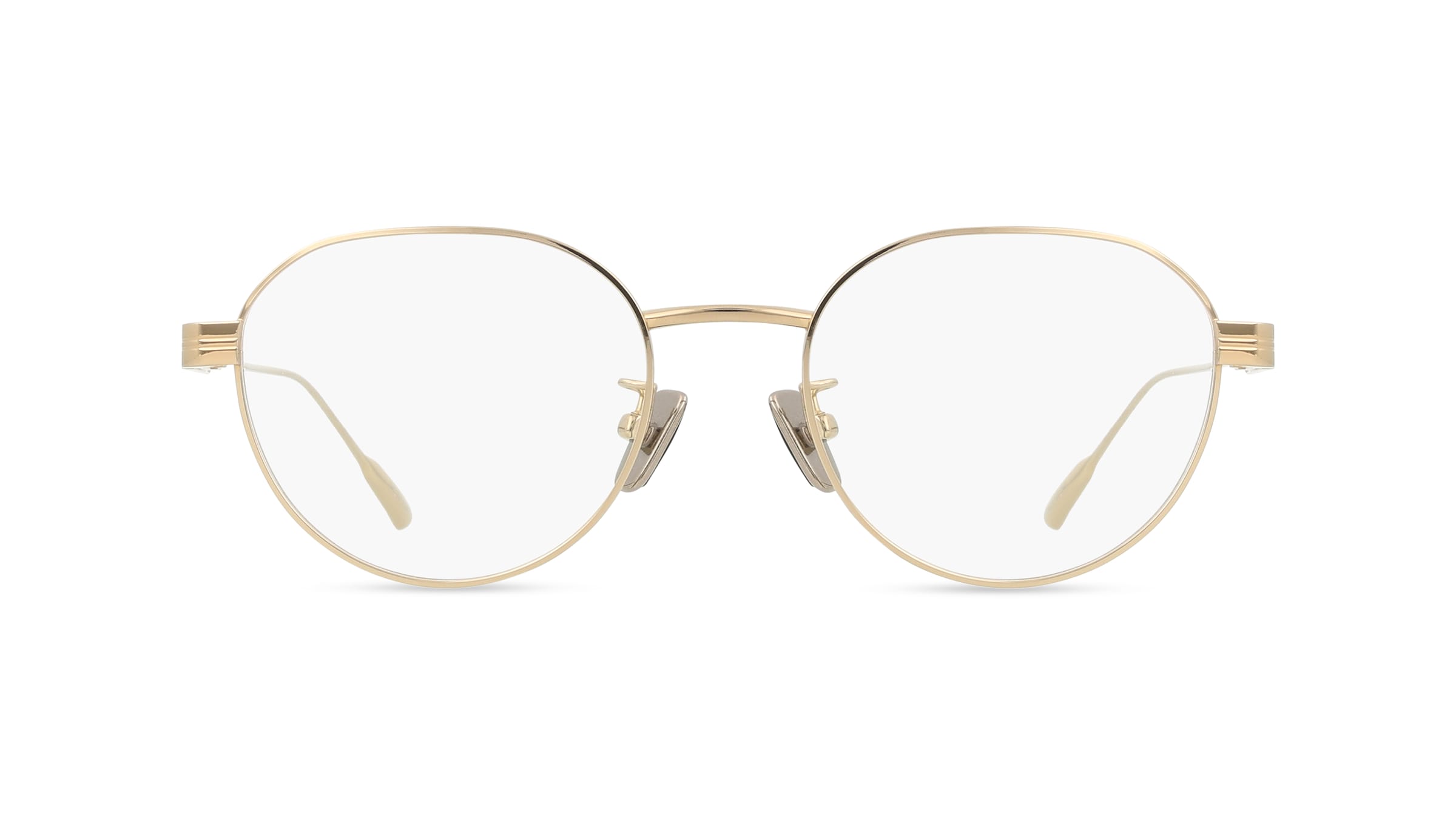 Moncler ME1007TD Unisex-Brille inkl. Gläser Vollrand Rund Titan-Gestell 49mm/20mm/145mm, Gold