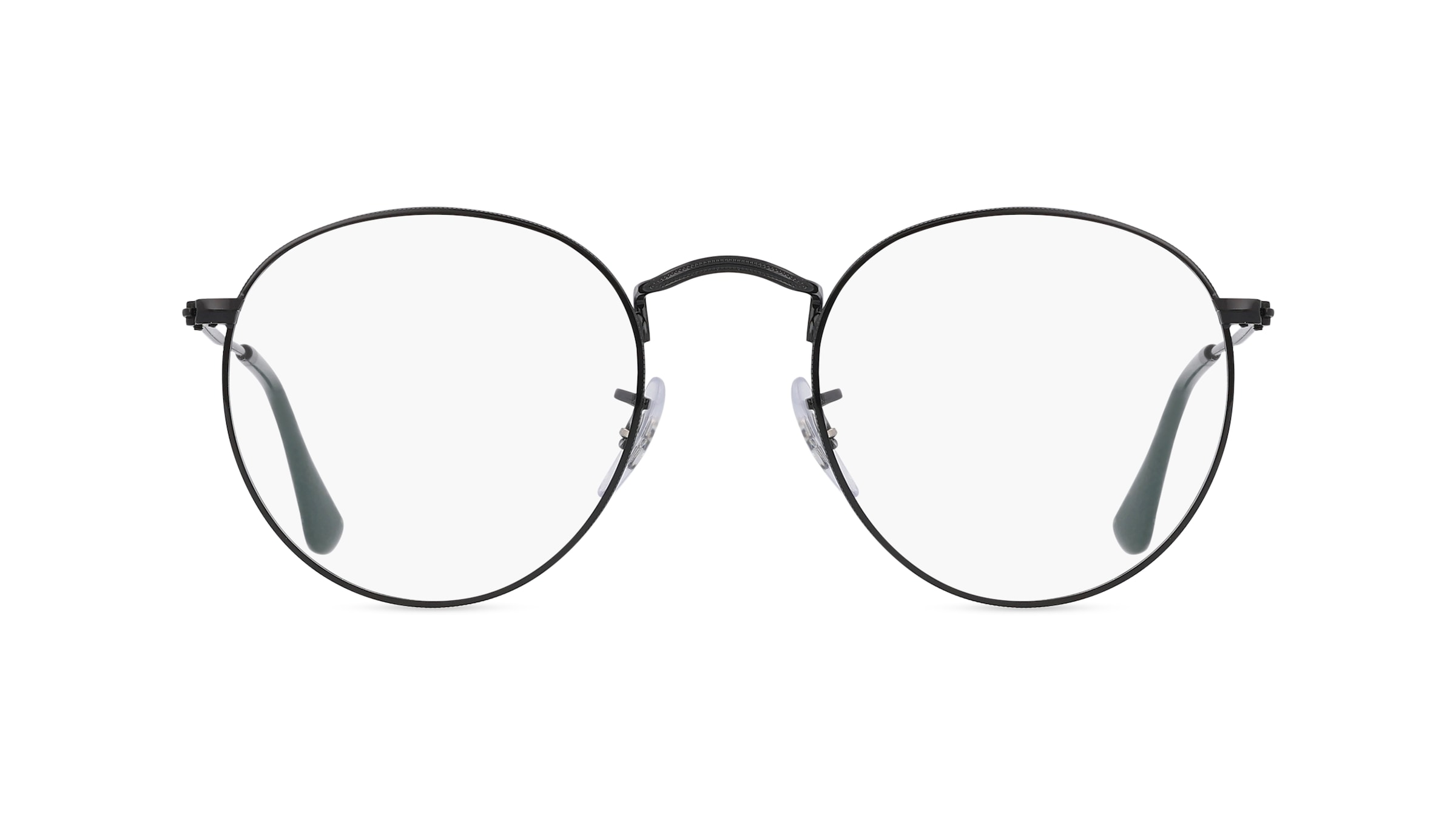 Ray-Ban RX3447V Herren-Brille inkl. Gläser Vollrand Rund Metall-Gestell 47mm/21mm/140mm, schwarz