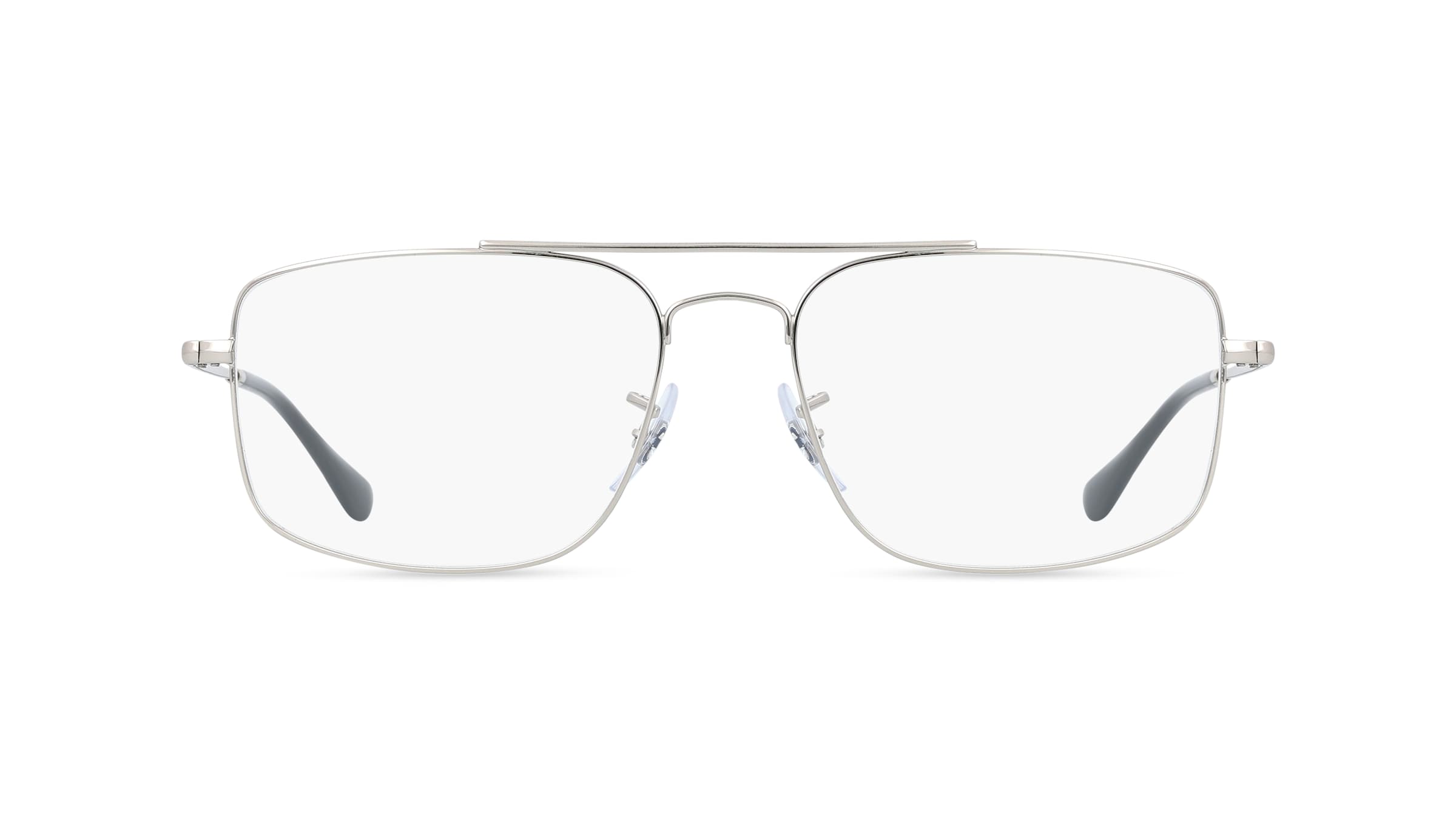 Ray-Ban RX6579 Unisex-Brille inkl. Gläser Vollrand Quadratisch Metall-Gestell 56/18/140, Silber