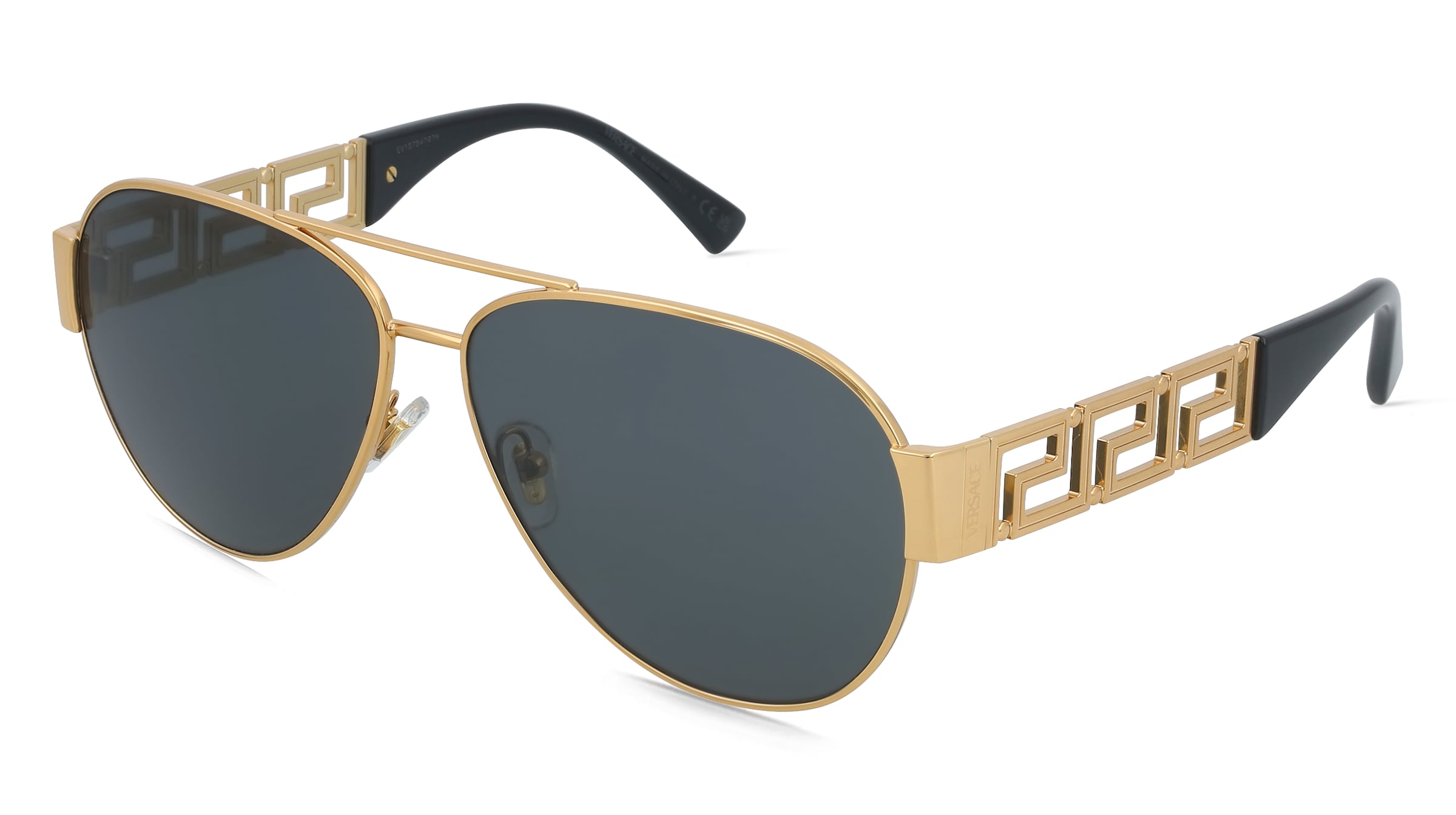 Versace VE2289 Herren-Sonnenbrille Vollrand Pilot Metall-Gestell, Gold