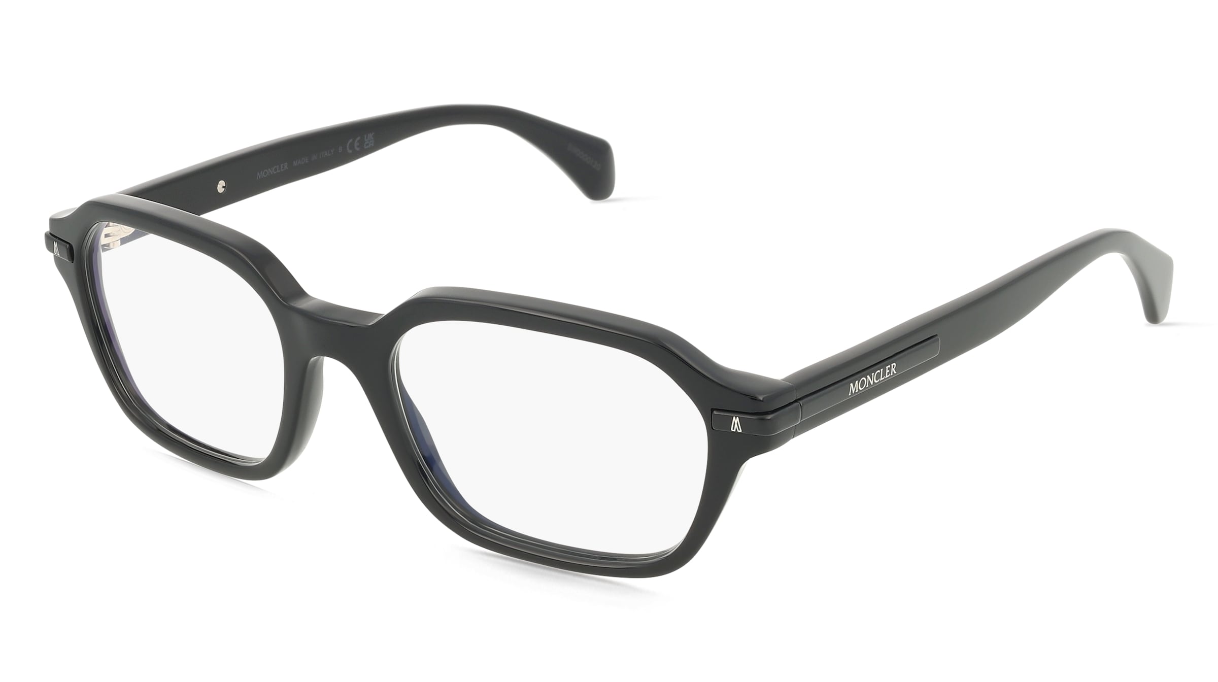 Moncler ME2015 Unisex-Brille inkl. Gläser Vollrand Geometrisch Acetat-Gestell 51/19/145, Schwarz