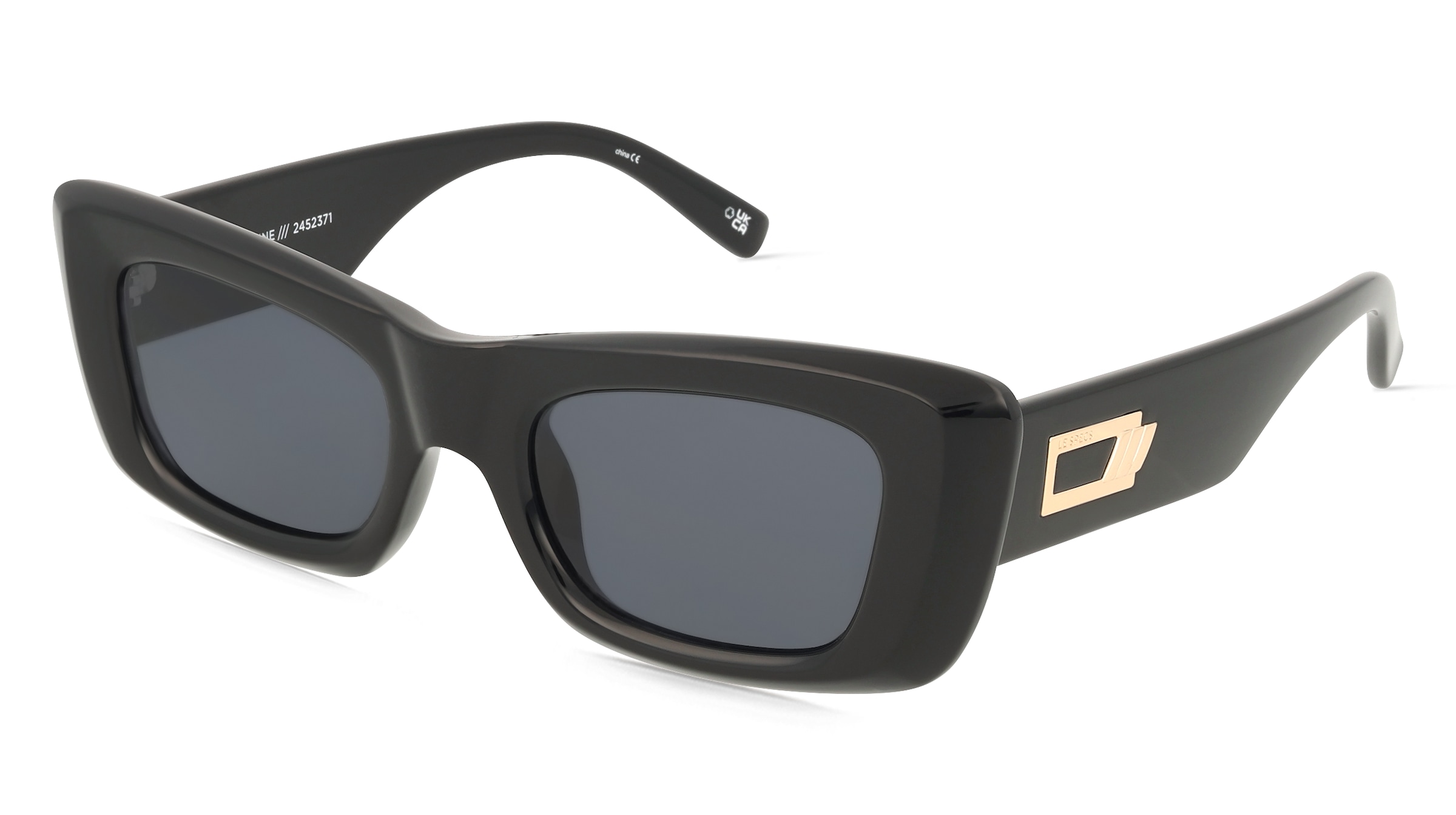 Le Specs DOPAMINE Unisex-Sonnenbrille Vollrand Quadratisch Kunststoff-Gestell, Schwarz